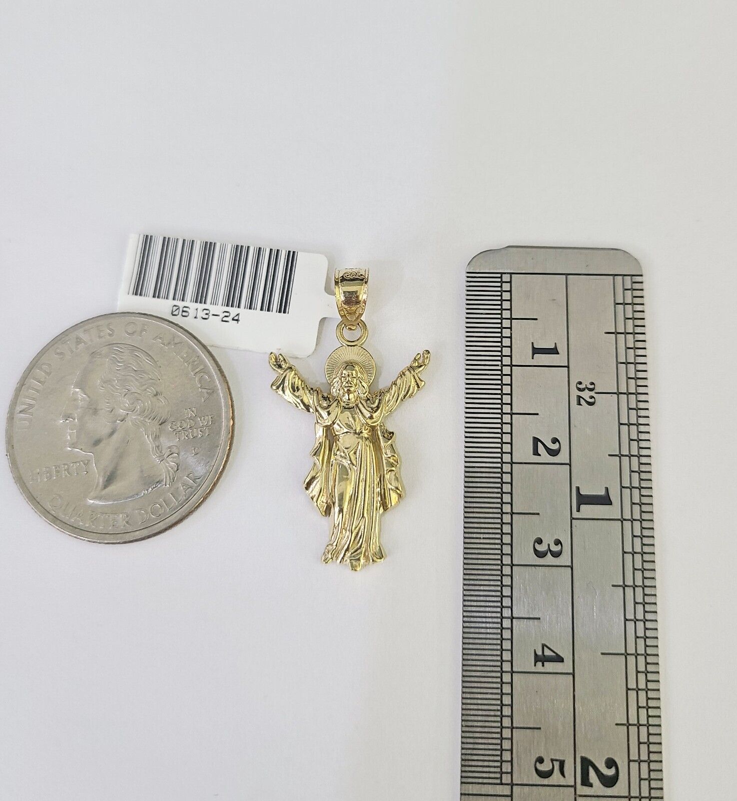 10k Solid Rope Chain 3mm Jesus Full Body Pendant Charm Necklace SET 18 - 28 in - GoldenlinQ