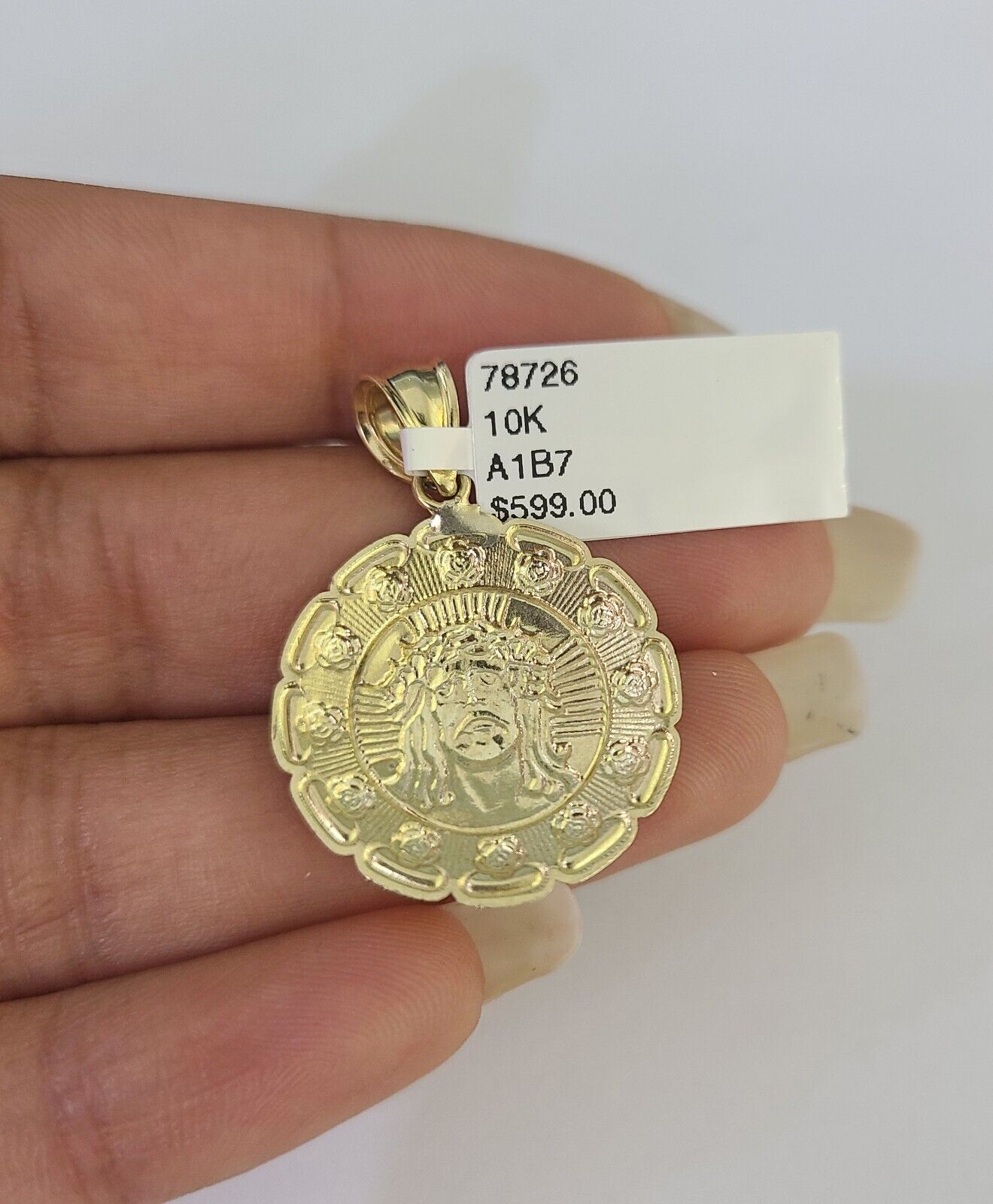 10k Solid Rope Chain 3mm Jesus Head Pendant Charm Necklace SET 18 - 28 in - GoldenlinQ