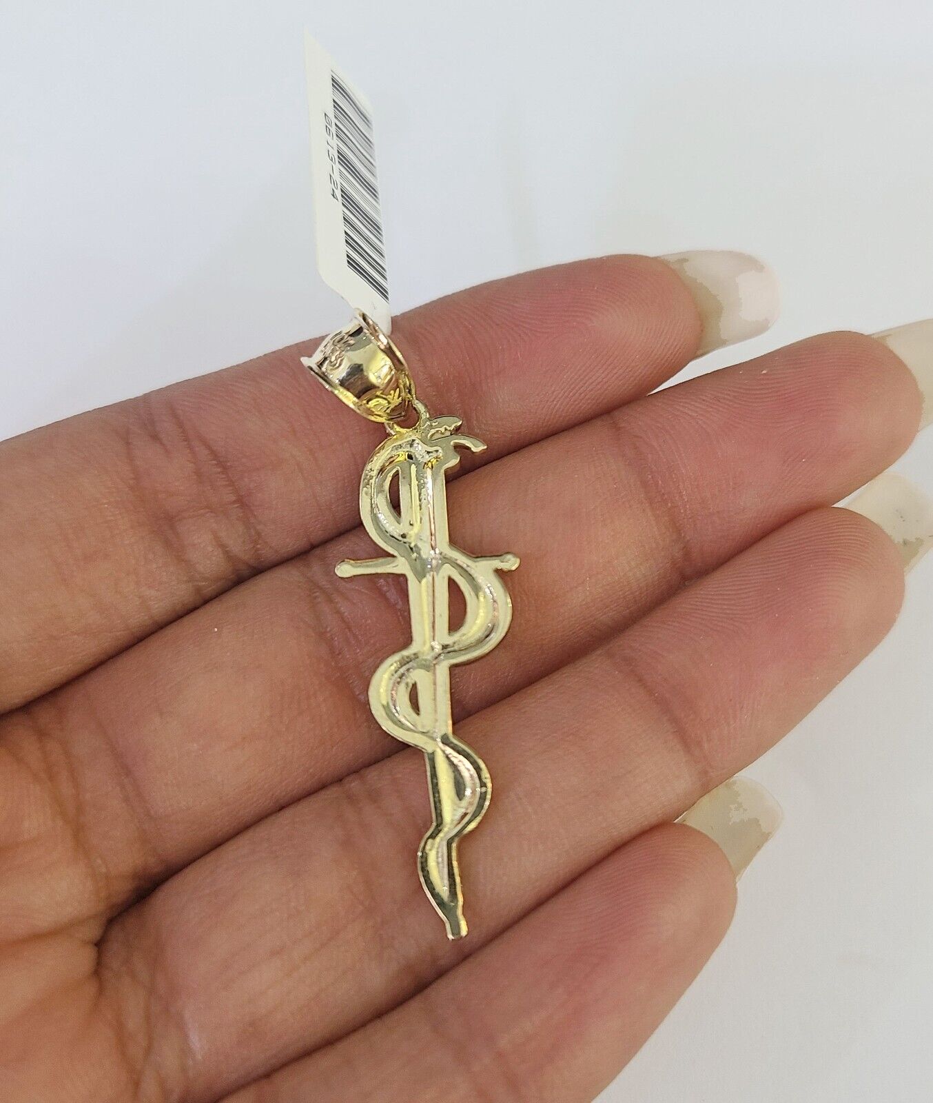 10k Solid Rope Chain 3mm Snake Sword Pendant Charm Necklace SET 18 - 28 in - GoldenlinQ