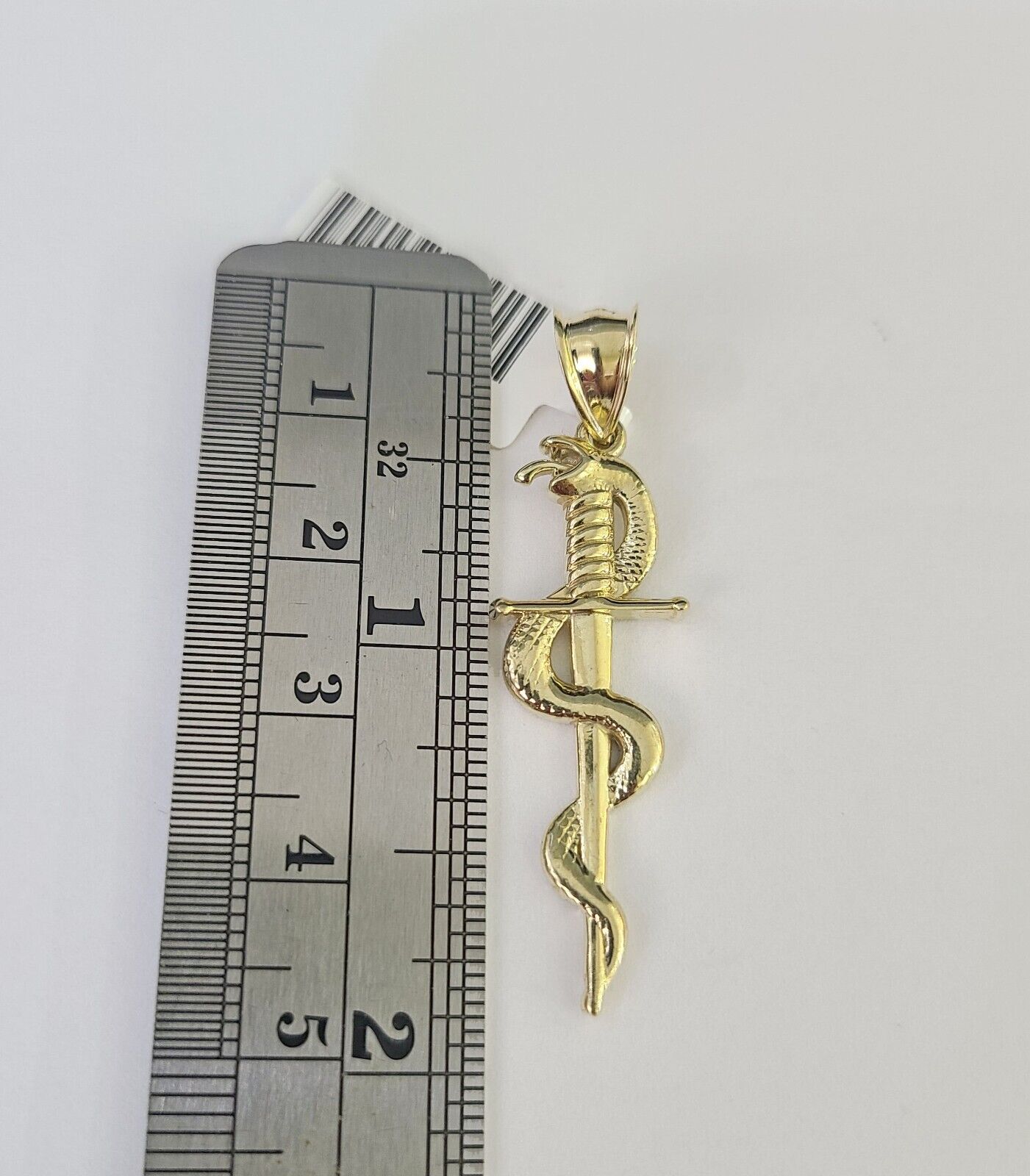 10k Solid Rope Chain 3mm Snake Sword Pendant Charm Necklace SET 18 - 28 in - GoldenlinQ