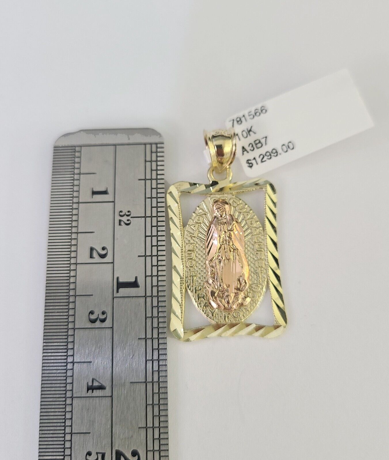 10k Solid Rope Chain 3mm Virgin Mary Pendant Charm Necklace SET 18 - 28 in - GoldenlinQ