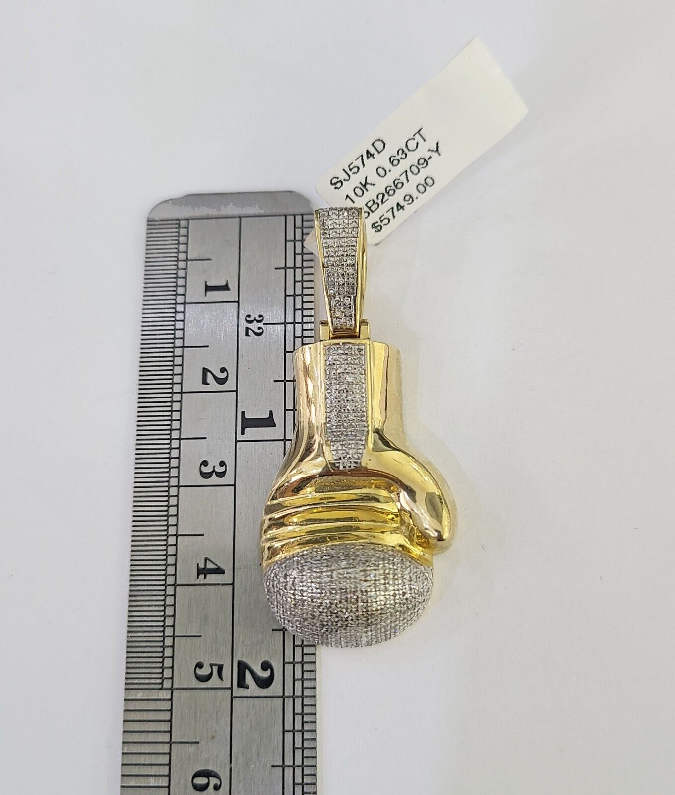 10k Solid Rope Chain Boxing Gloves Charm Diamond Set 4mm 20" - 28" Necklace Gold - GoldenlinQ