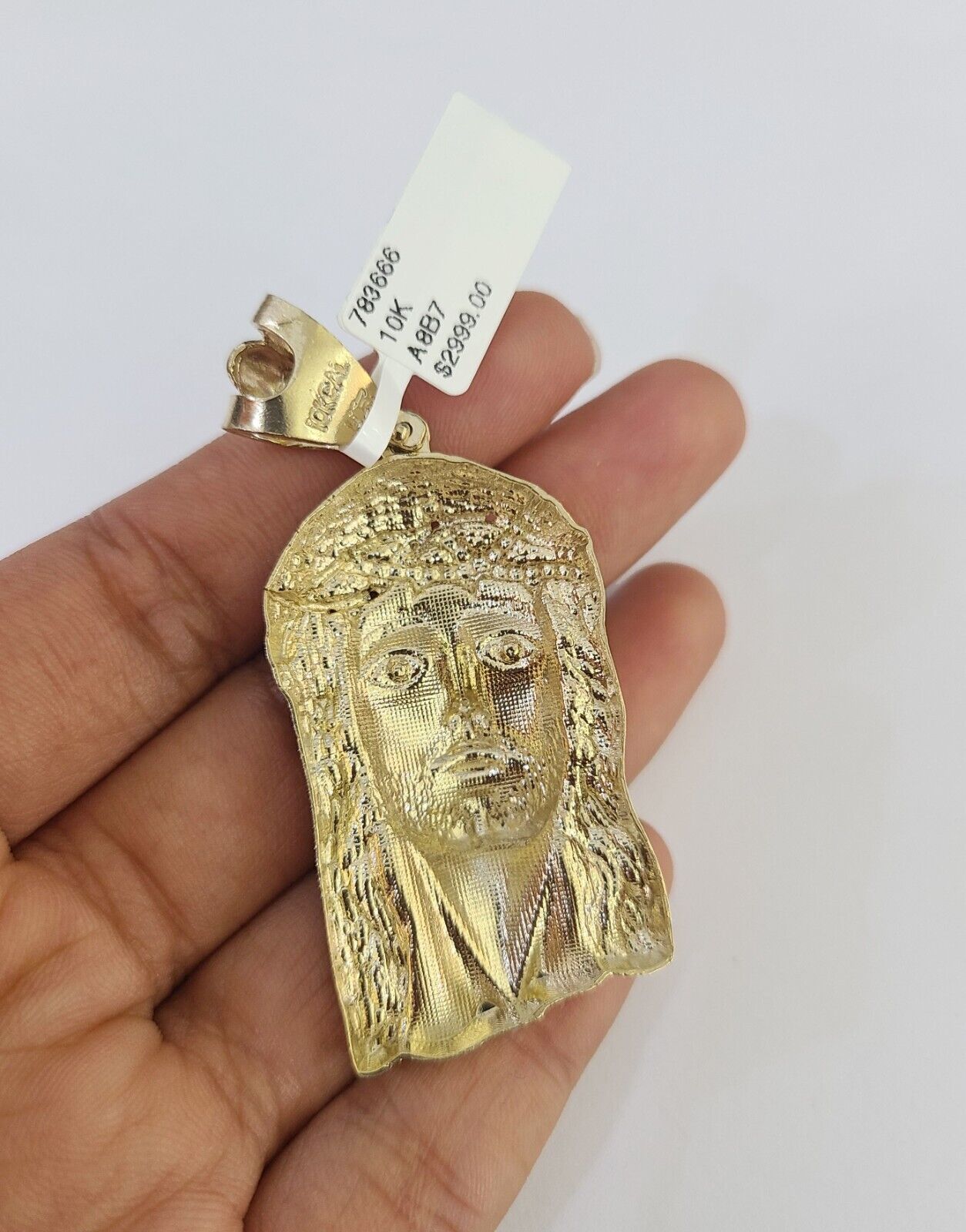 10k Solid Rope Chain Jesus Head Charm Set 4mm 20" - 28" Necklace Gold Yellow - GoldenlinQ