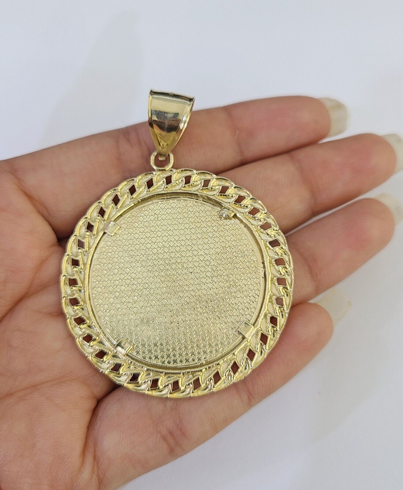 10k Solid Rope Chain Last Supper Charm Set 4mm 18" - 28"Inch Necklace REAL Gold - GoldenlinQ