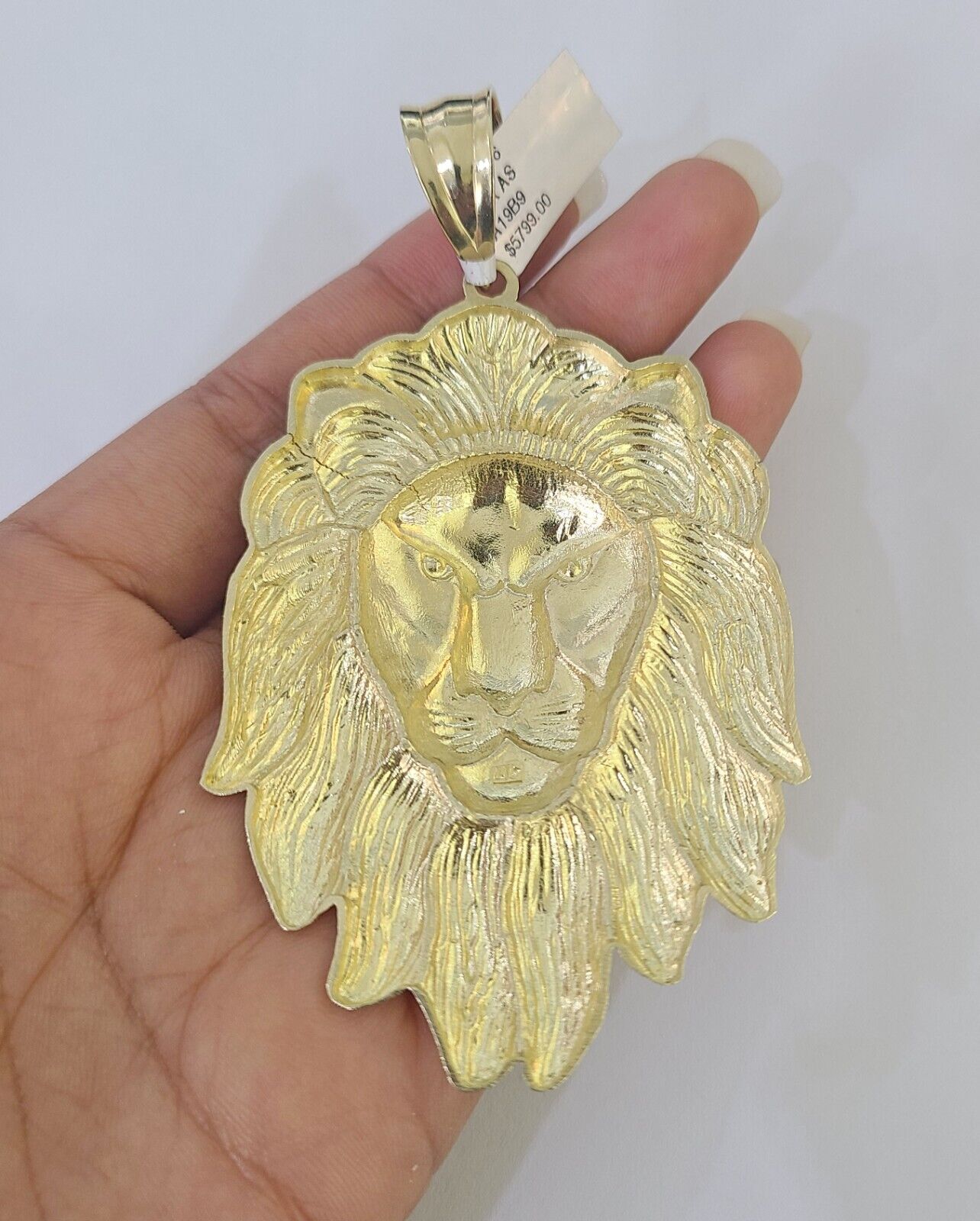 10k Solid Rope Chain Lion Pendant Necklace 7mm 20" - 30" SET Charm Real - GoldenlinQ