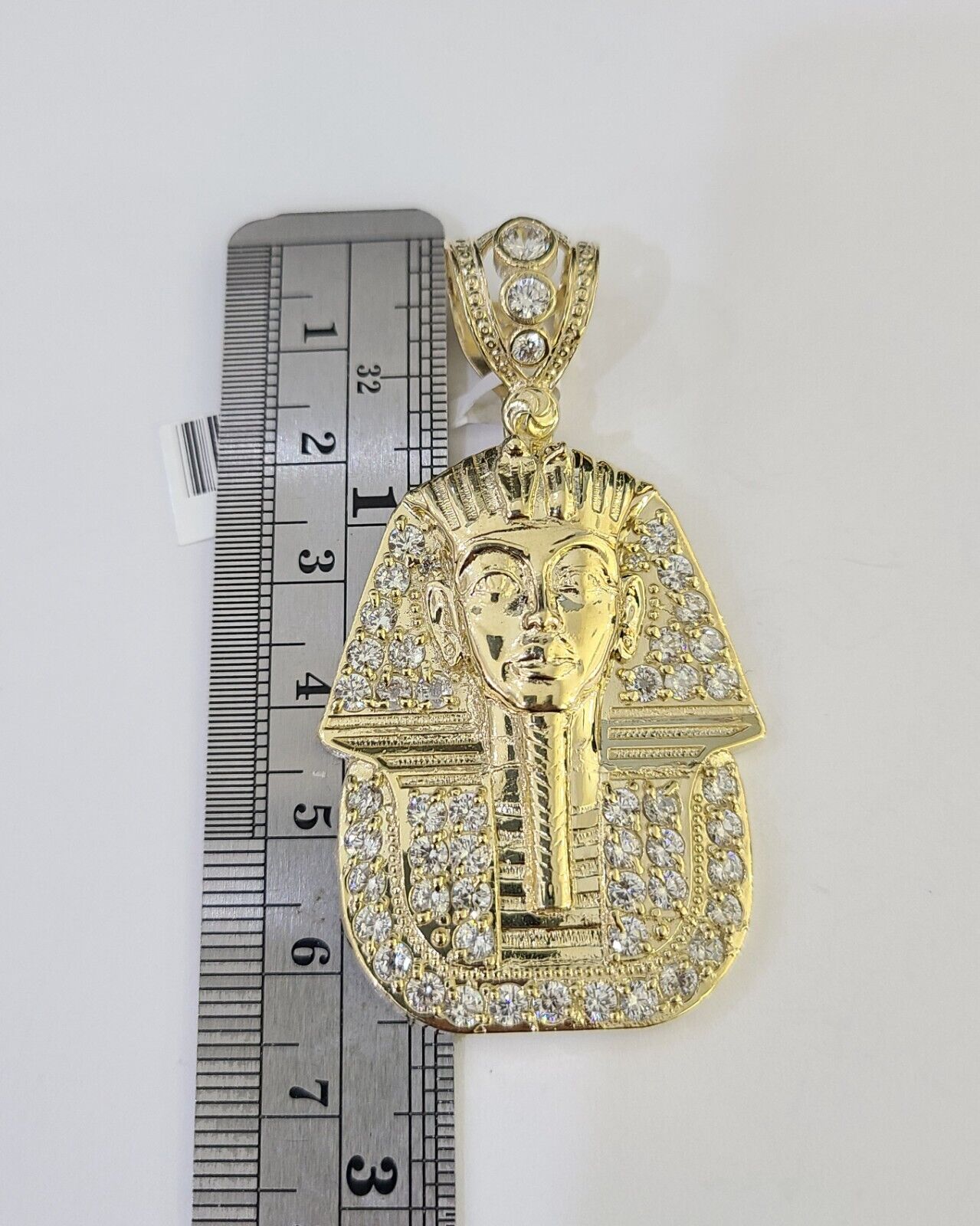 10k Solid Rope Chain Pharaoh Charm Set 4mm 18" - 28" Necklace Yellow Gold Pendant - GoldenlinQ