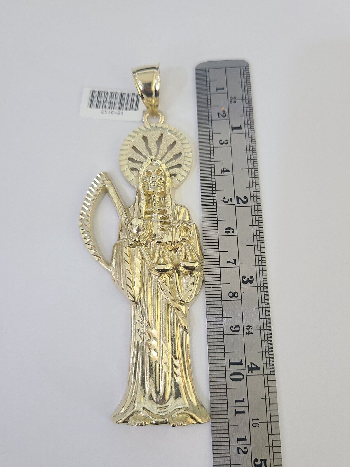 10k Solid Rope Chain Saint Jude Pendant Necklace 7mm 20" - 30" SET Charm - GoldenlinQ