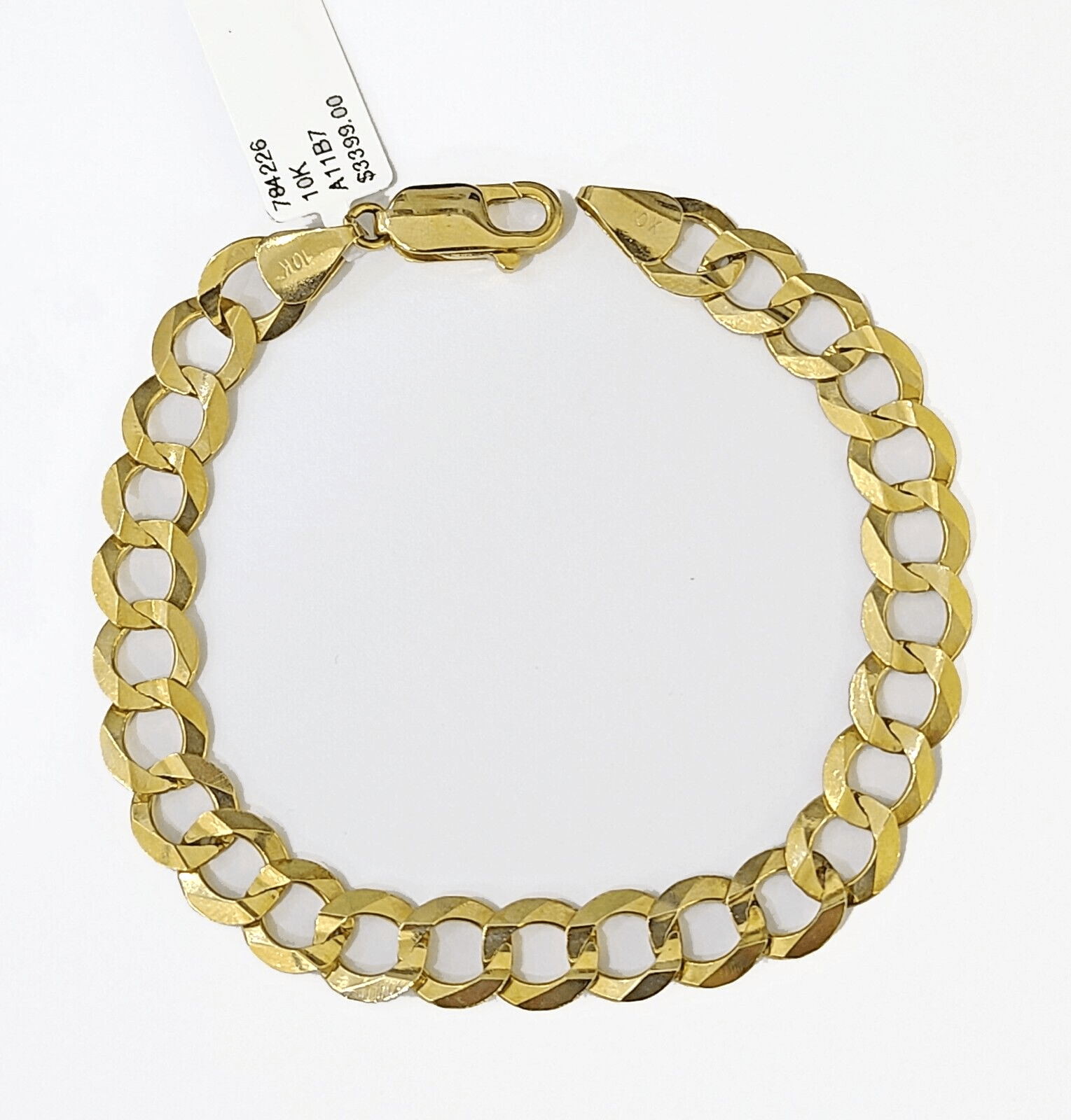 10k Solid Yellow Cuban Curb Link Bracelet Gold 8mm 8 Inches Men Women Real - GoldenlinQ