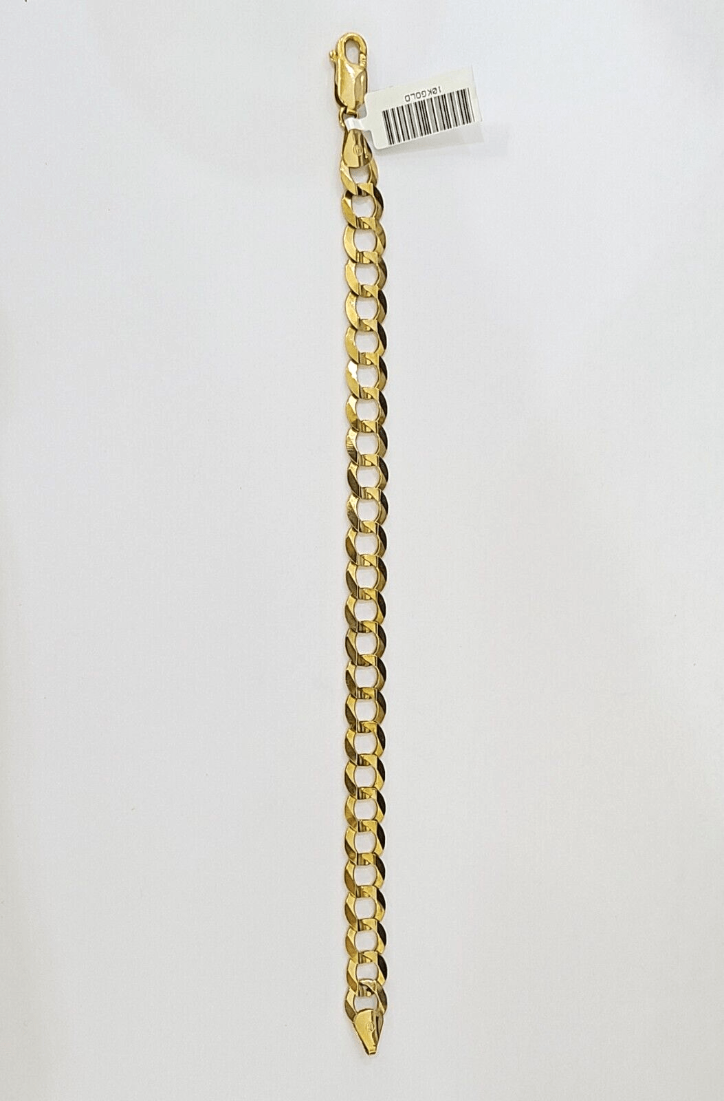 10k Solid Yellow Cuban Curb Link Bracelet Gold 8mm 8 Inches Men Women Real - GoldenlinQ