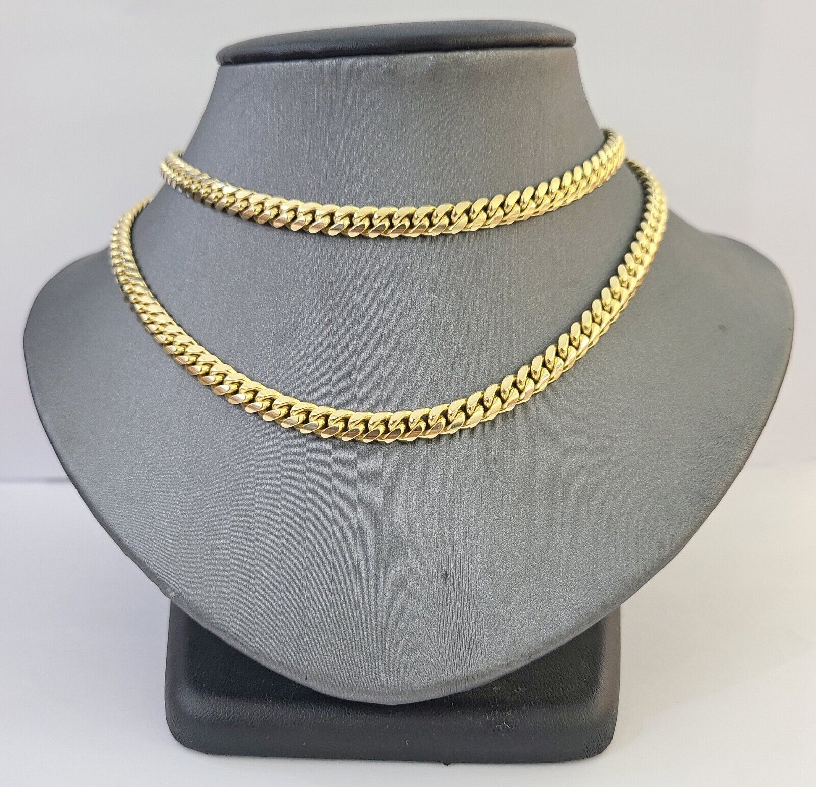 10K Solid Yellow Gold 6mm Miami Cuban Link Chain Necklace 24" Inch 10Kt - GoldenlinQ