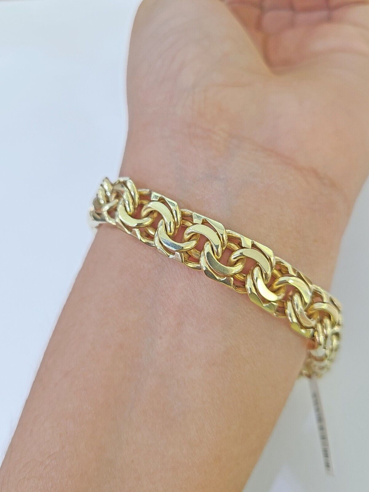 10k Solid Yellow Gold Chino ID Bracelet Size 8" 9mm Inches Box Lock Real 10kt - GoldenlinQ