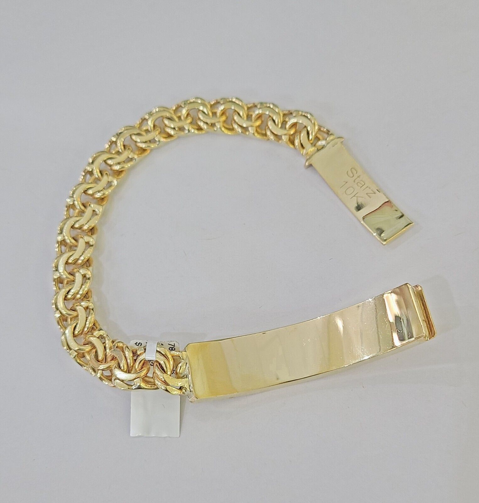 10k Solid Yellow Gold Chino ID Bracelet Size 8" 9mm Inches Box Lock Real 10kt - GoldenlinQ