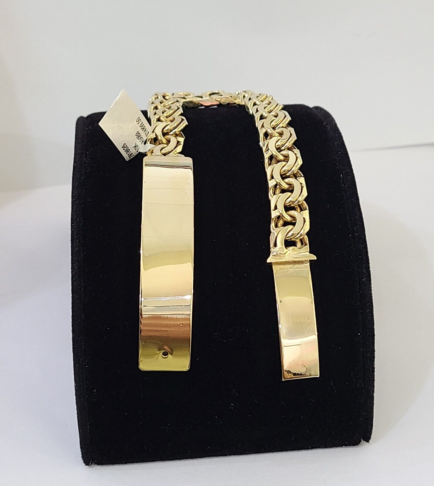 10k Solid Yellow Gold Chino ID Bracelet Size 8" 9mm Inches Box Lock Real 10kt - GoldenlinQ