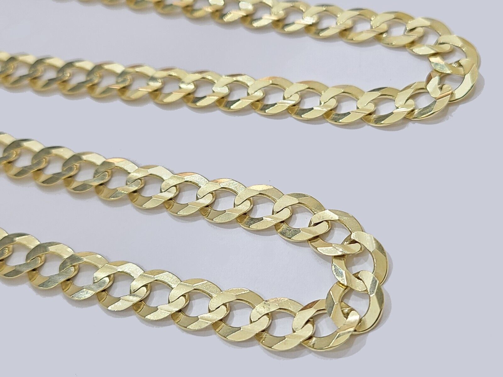 10k Solid Yellow Gold Cuban Curb Link Chain 8.5mm Necklace 22'' Lobster Lock - GoldenLinQ