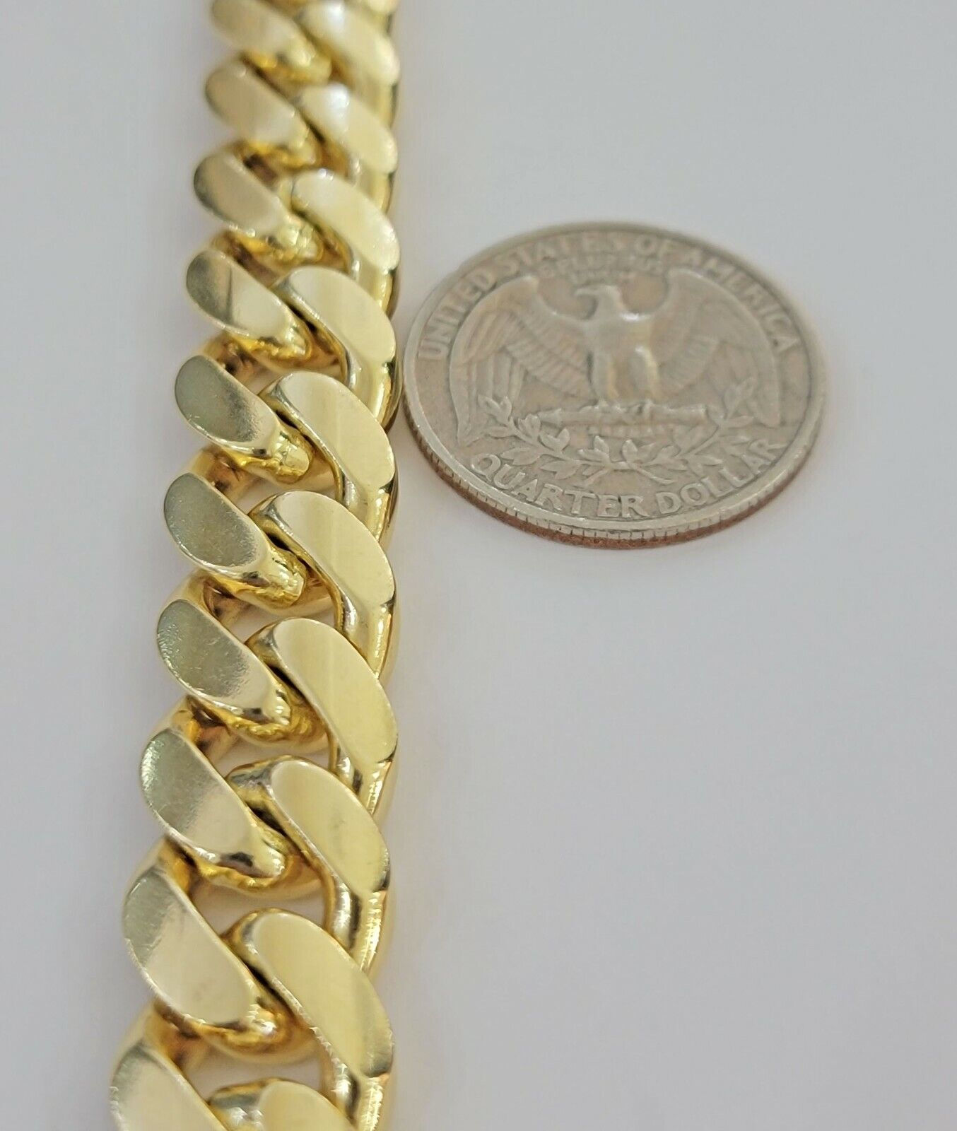 10k solid Yellow Gold Miami Cuban Bracelet 12.5 mm Link 9" inch Men's REAL 10kt - GoldenlinQ