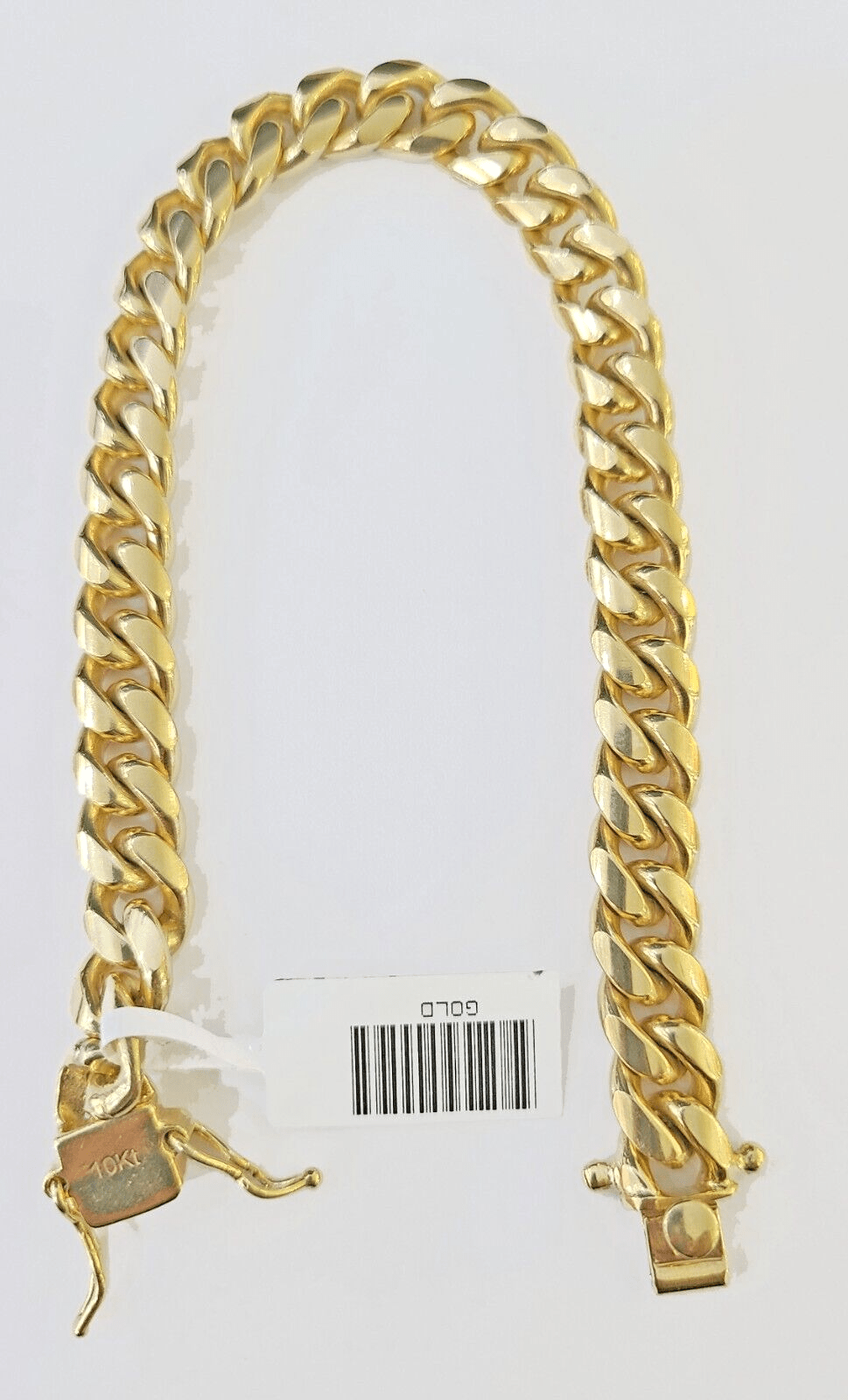 10k Solid Yellow Gold Miami Cuban Bracelet Size 8.5mm 8inches Men Women - GoldenlinQ
