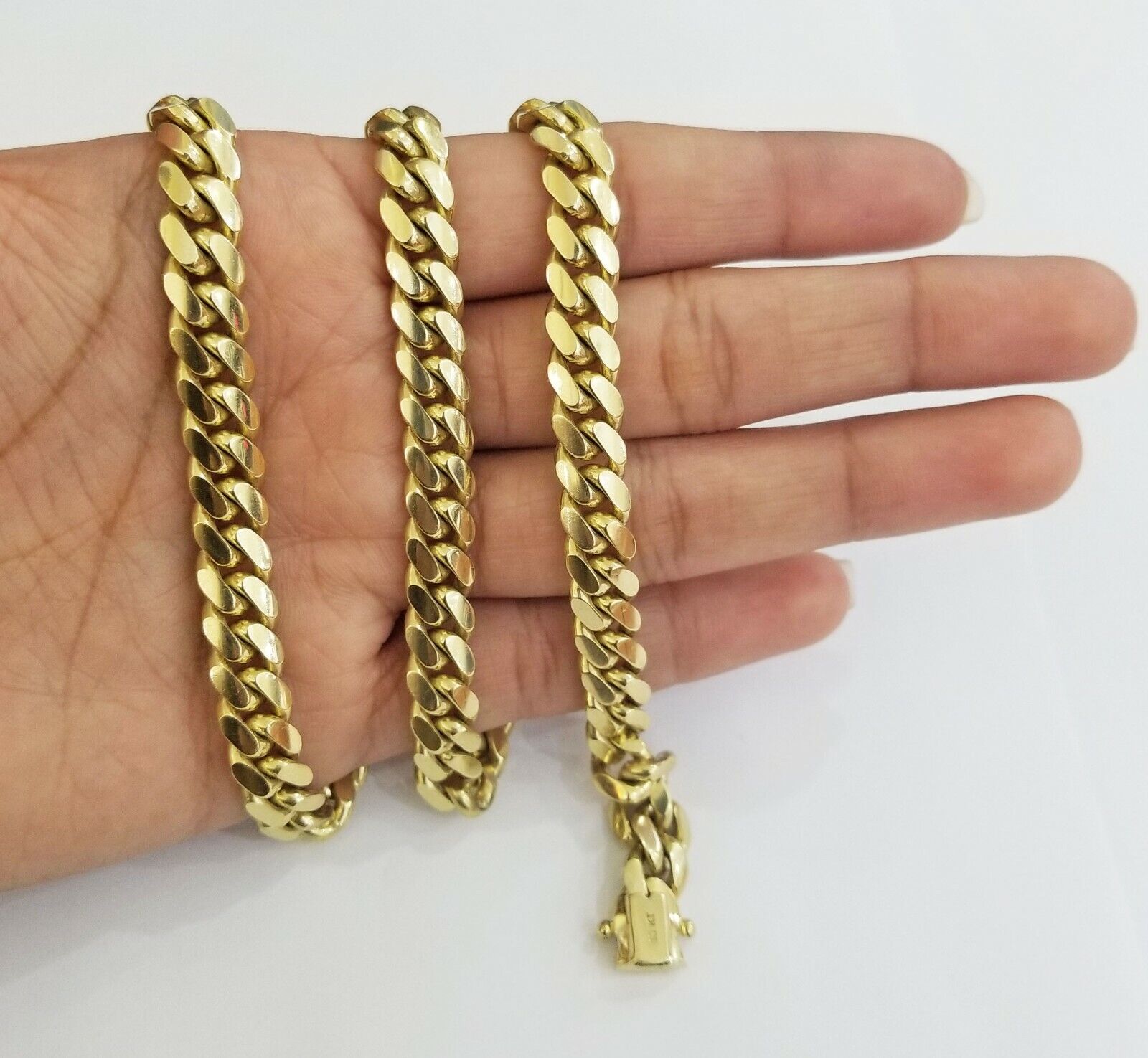 10K SOLID Yellow Gold Miami Cuban Chain 8mm 24" Inch men's Real gold 10kt - GoldenlinQ