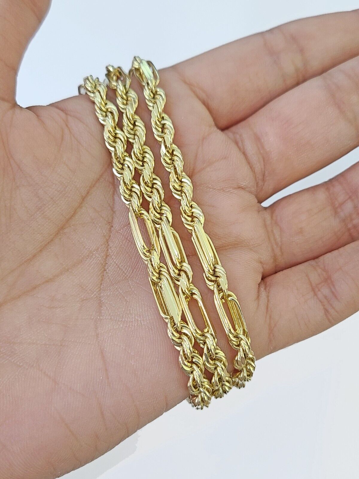 10k Solid Yellow Gold Milano Rope chain 4mm 26Inches Genuine Necklace - GoldenlinQ