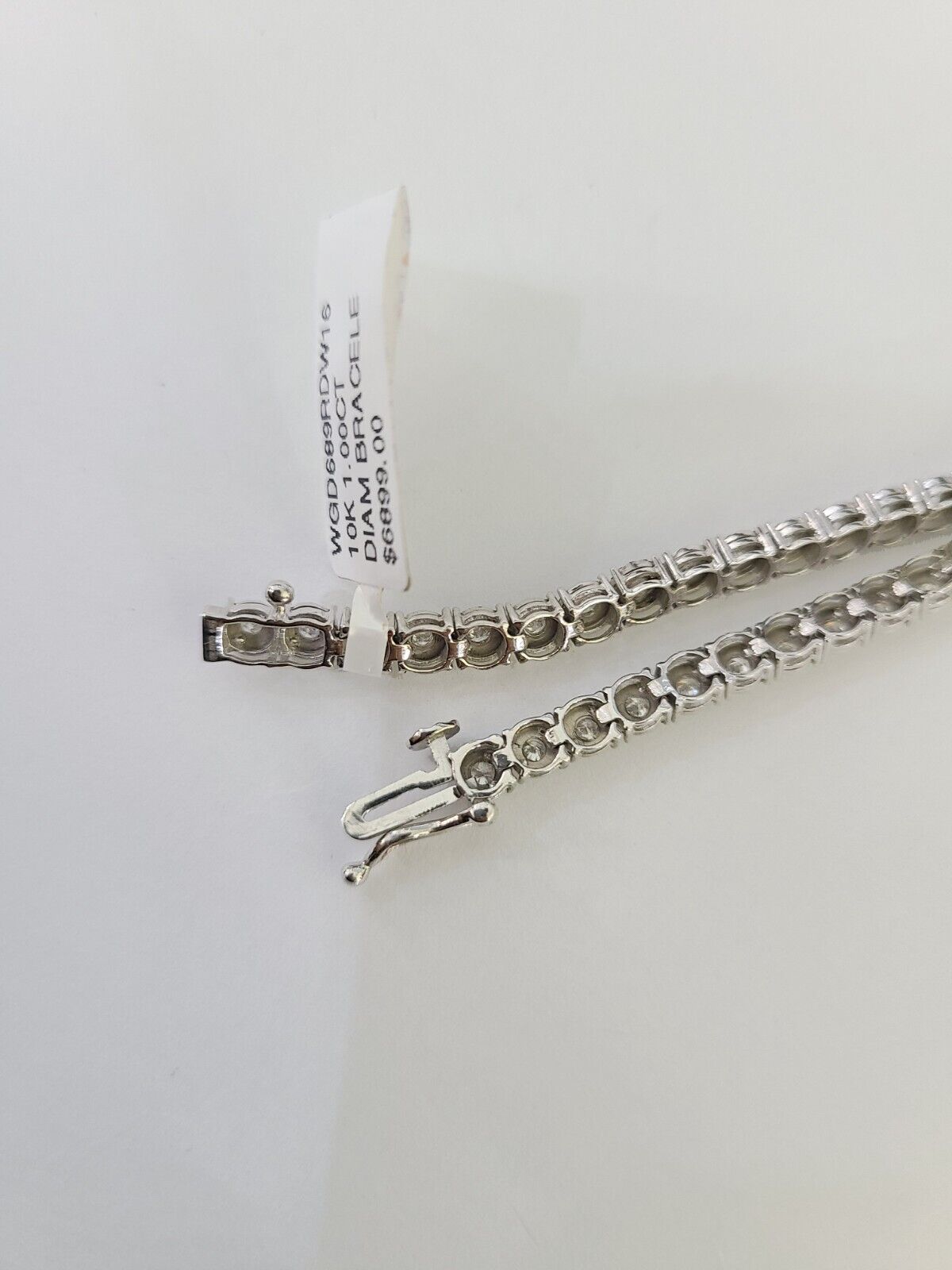 10K White Gold Diamond Bracelet Women Ladies 7" REAL Genuine Gold - GoldenlinQ