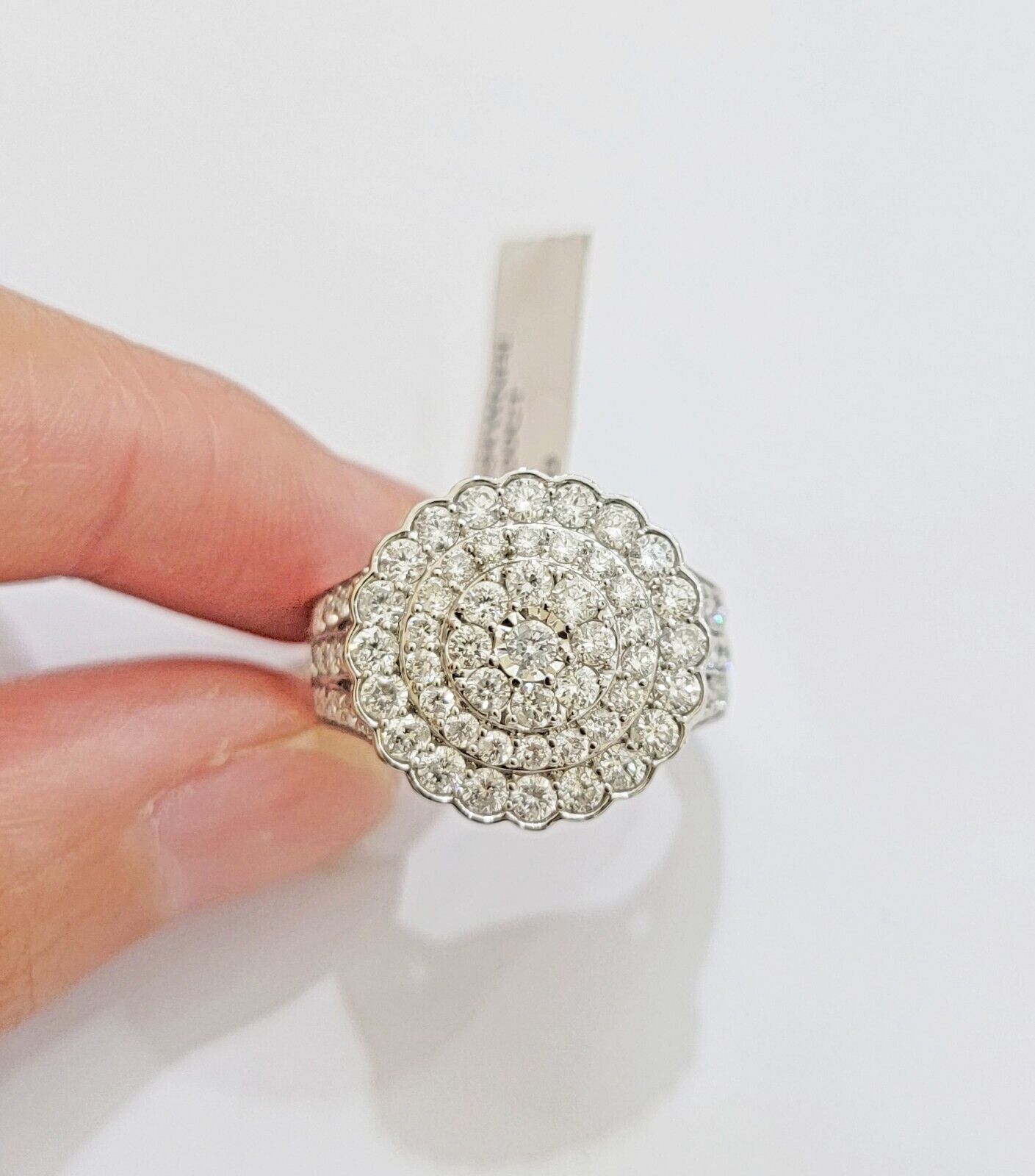 10k White Gold Diamond Ring Ladies 2CT Wedding Engagement Women Solid Band REAL - GoldenlinQ