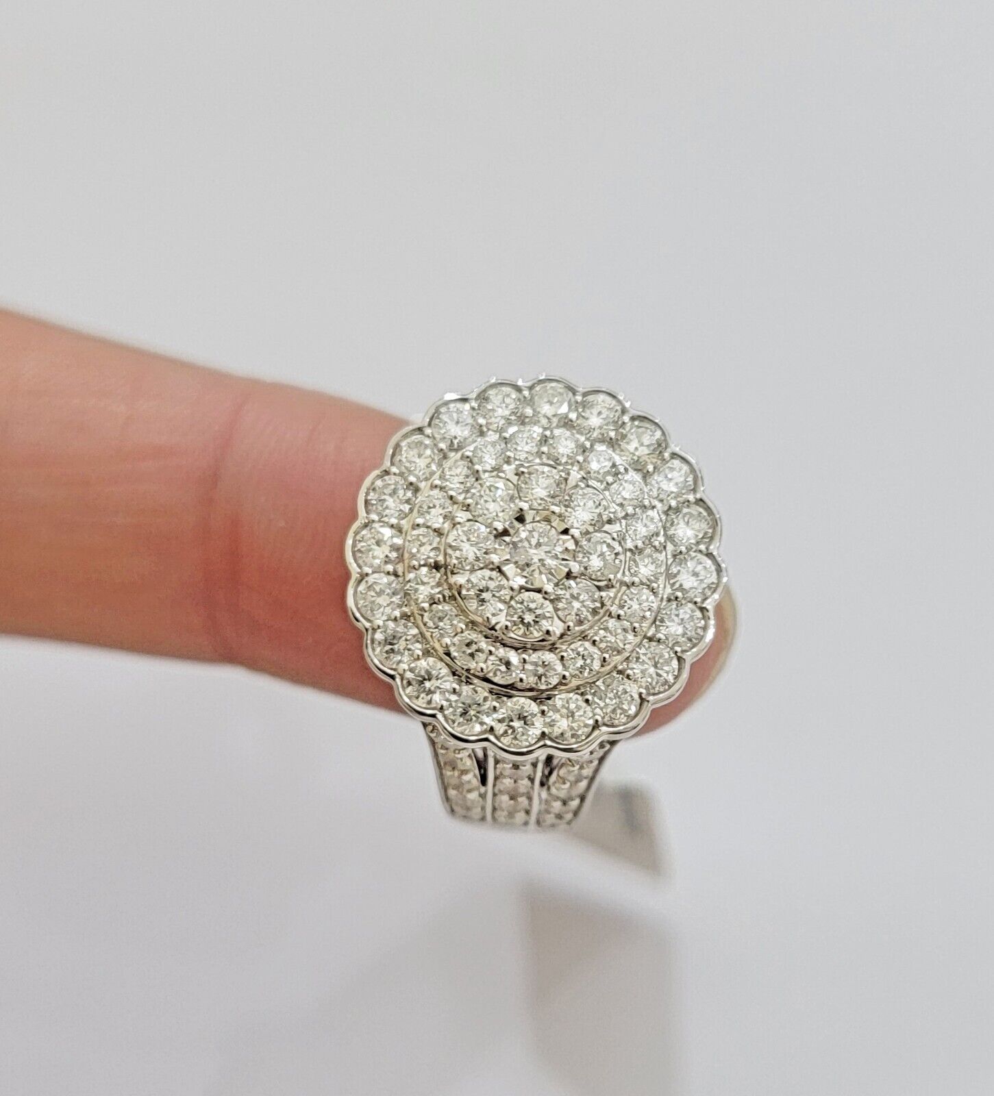 10k White Gold Diamond Ring Ladies 2CT Wedding Engagement Women Solid Band REAL - GoldenlinQ