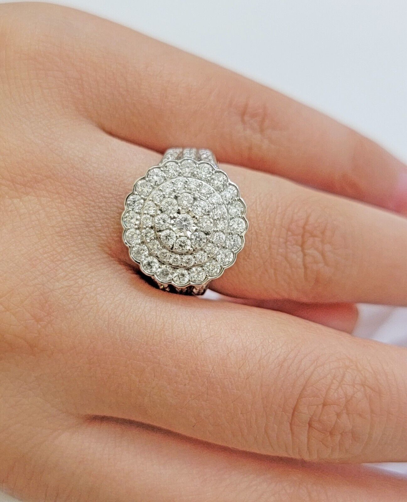 10k White Gold Diamond Ring Ladies 2CT Wedding Engagement Women Solid Band REAL - GoldenlinQ