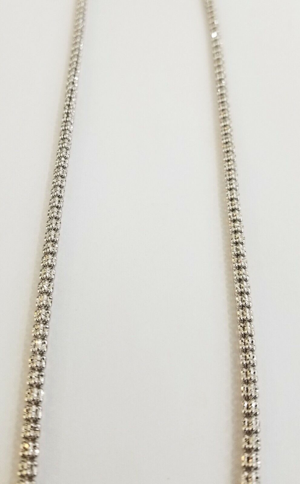 10k white Gold Tennis Chain 24" 4mm Diamond Cut necklace Lobster Clasp Women - GoldenlinQ