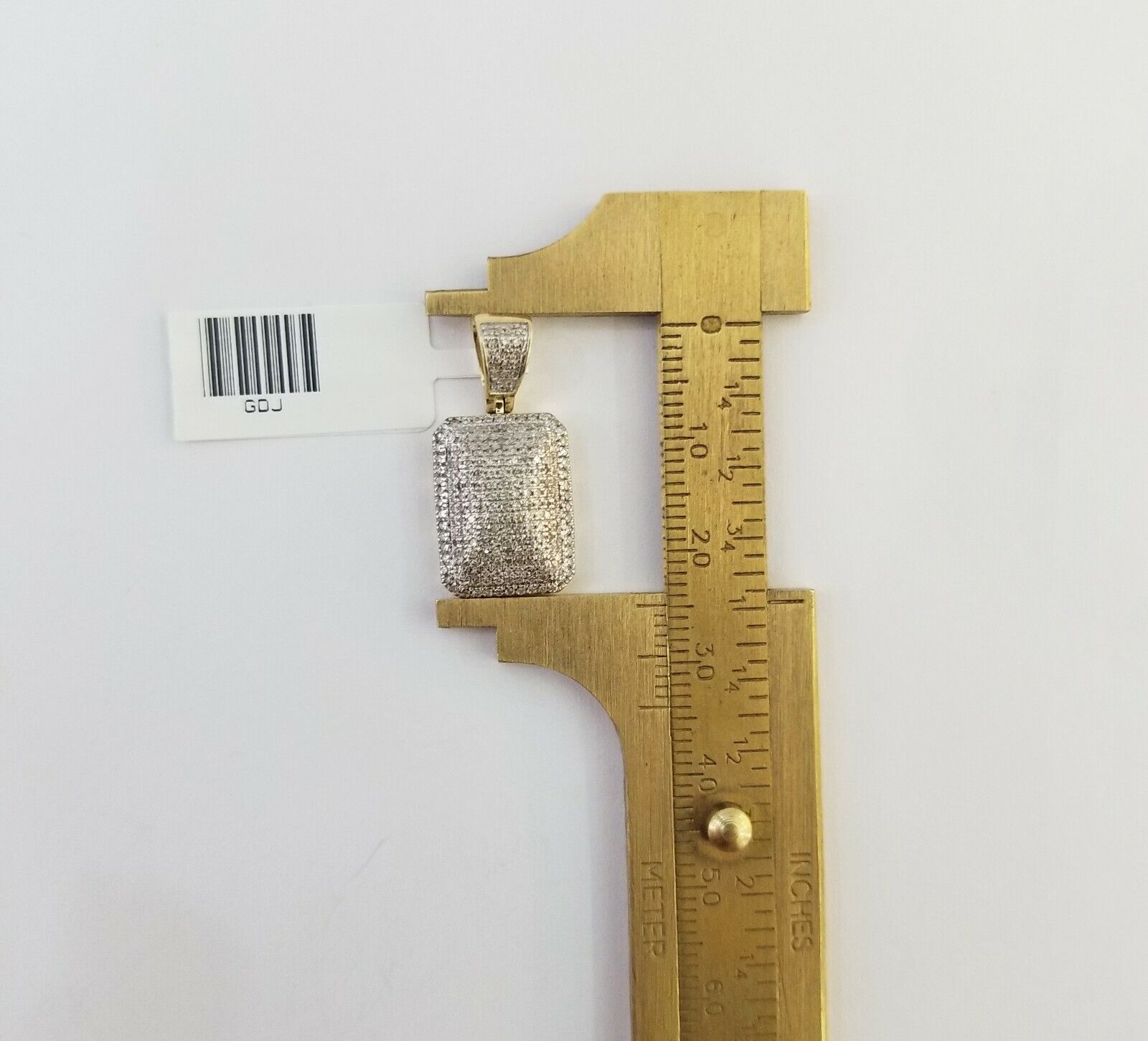 10K Yellow Gold 0.51CT Real Diamond Pillow Charm With 3mm 24" gold rope chain - GoldenlinQ