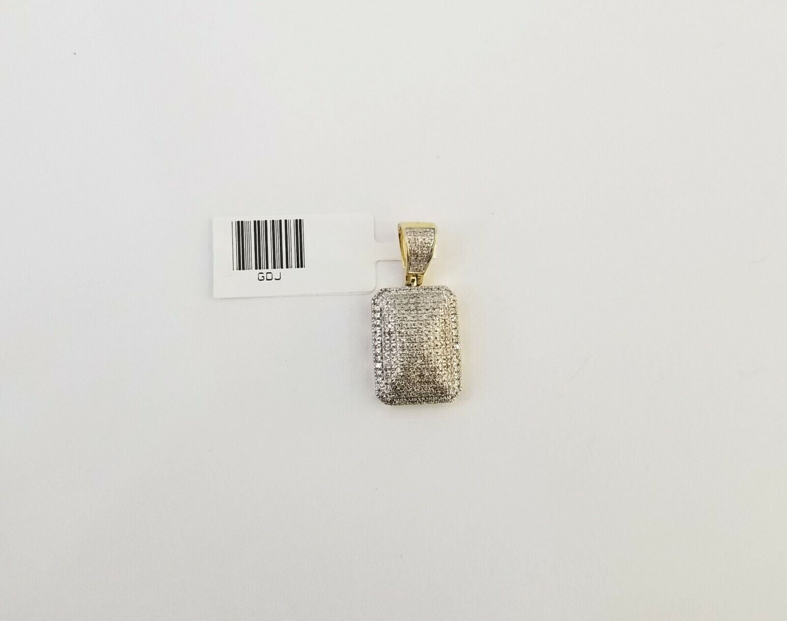 10K Yellow Gold 0.51CT Real Diamond Pillow Charm With 3mm 24" gold rope chain - GoldenlinQ