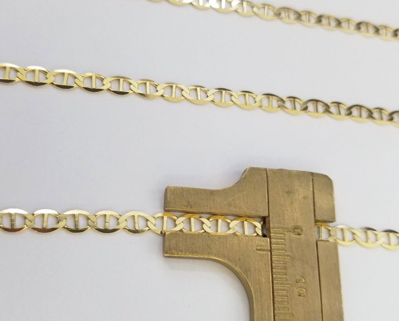 10K Yellow Gold 4mm Mariner Anchor LInk Chain Pendant Necklace 20" - 24" Inch - GoldenlinQ