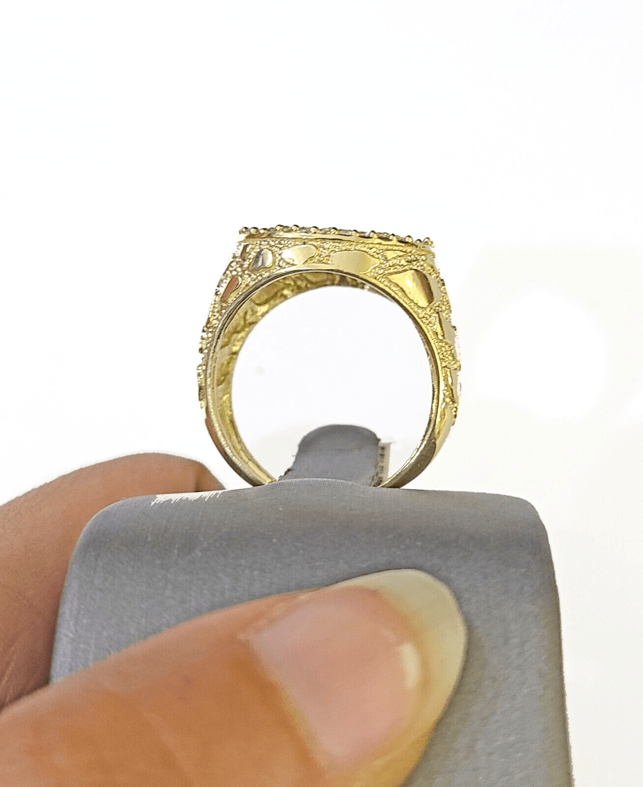 10k Yellow Gold 50 Pesos CZ Ring 1947 Mexico/Mexican Ring - GoldenlinQ