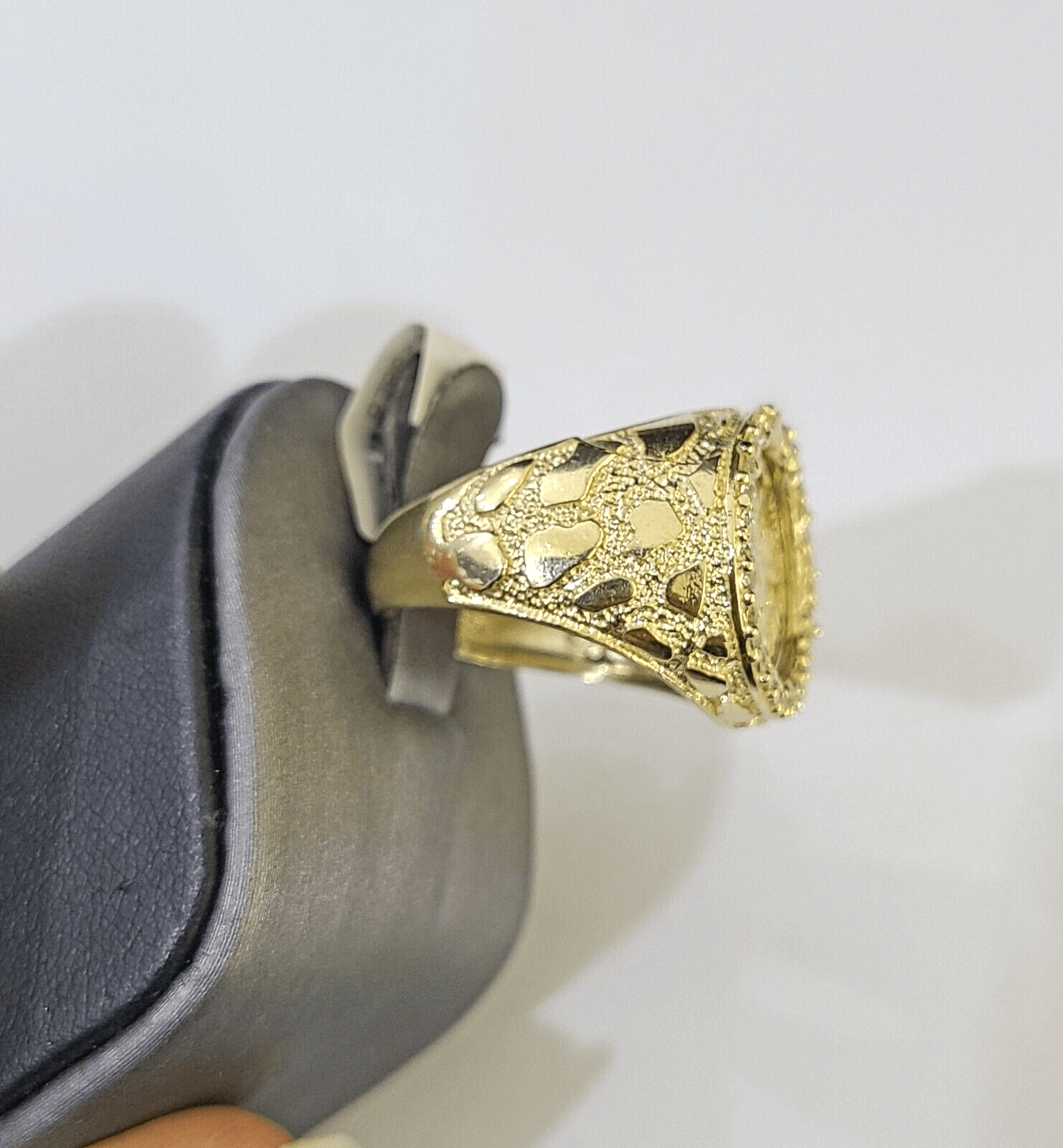10k Yellow Gold 50 Pesos CZ Ring 1947 Mexico/Mexican Ring - GoldenlinQ