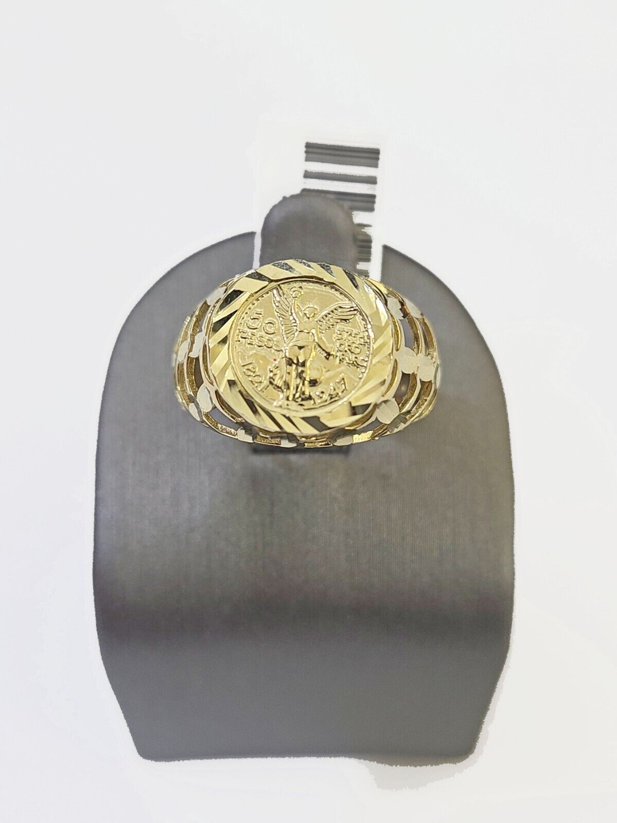 10k Yellow Gold 50 Pesos Ring 1947 Mexico/Mexican Ring - GoldenlinQ
