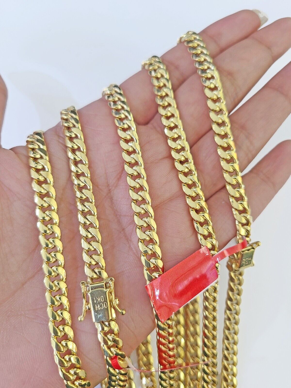 10k Yellow Gold 6mm Miami Cuban Link Chain Necklace 18 - 24 Inches Real - GoldenlinQ