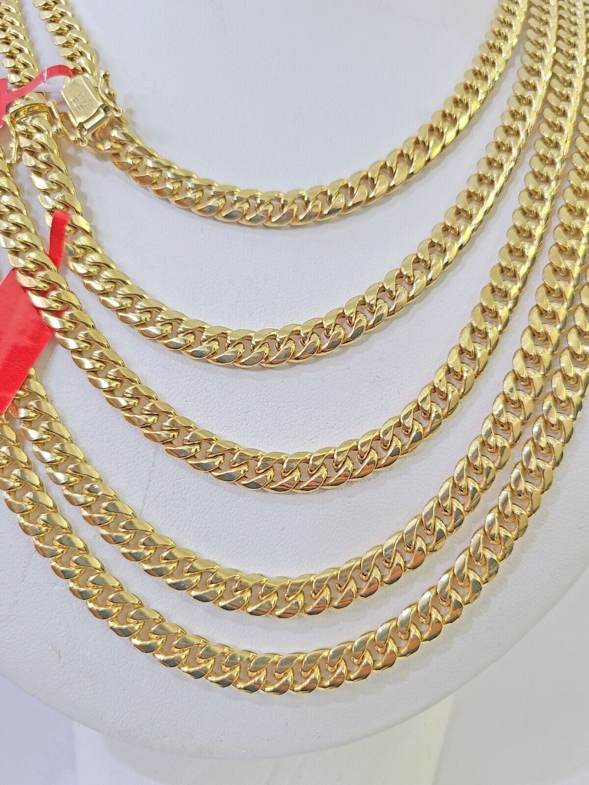 10k Yellow Gold 6mm Miami Cuban Link Chain Necklace 18 - 24 Inches Real - GoldenlinQ