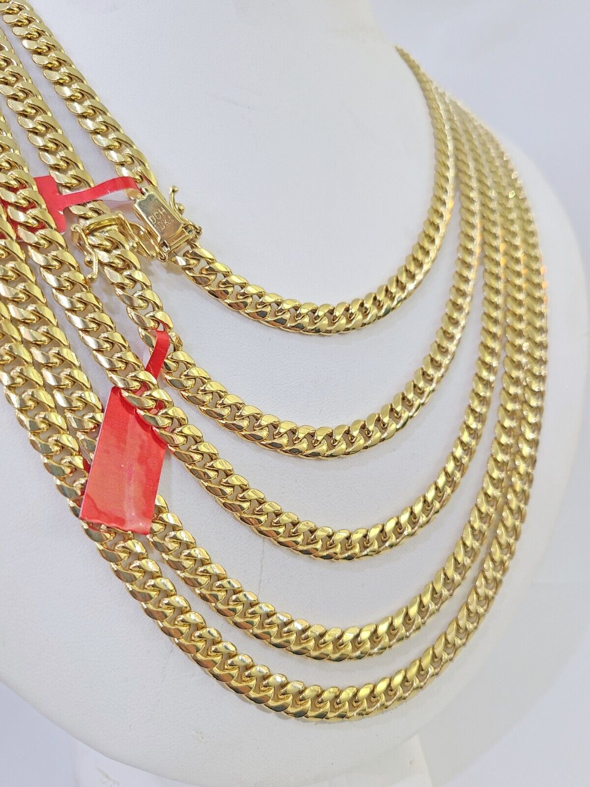 10k Yellow Gold 6mm Miami Cuban Link Chain Necklace 18 - 24 Inches Real - GoldenlinQ