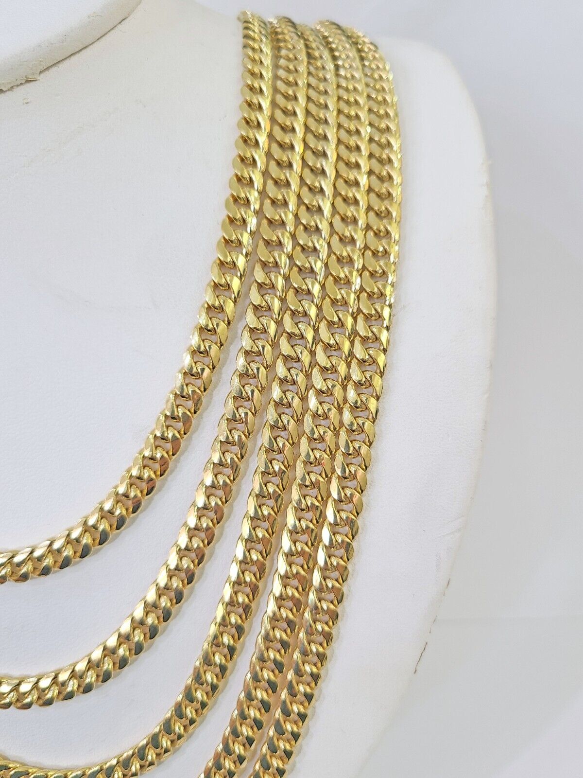 10k Yellow Gold 6mm Miami Cuban Link Chain Necklace 18 - 24 Inches Real - GoldenlinQ