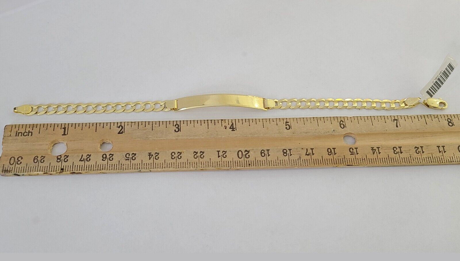 10k Yellow Gold 8" Inch Cuban Link ID Bracelet 6mm Lobster Clasp Real 10Kt - GoldenlinQ