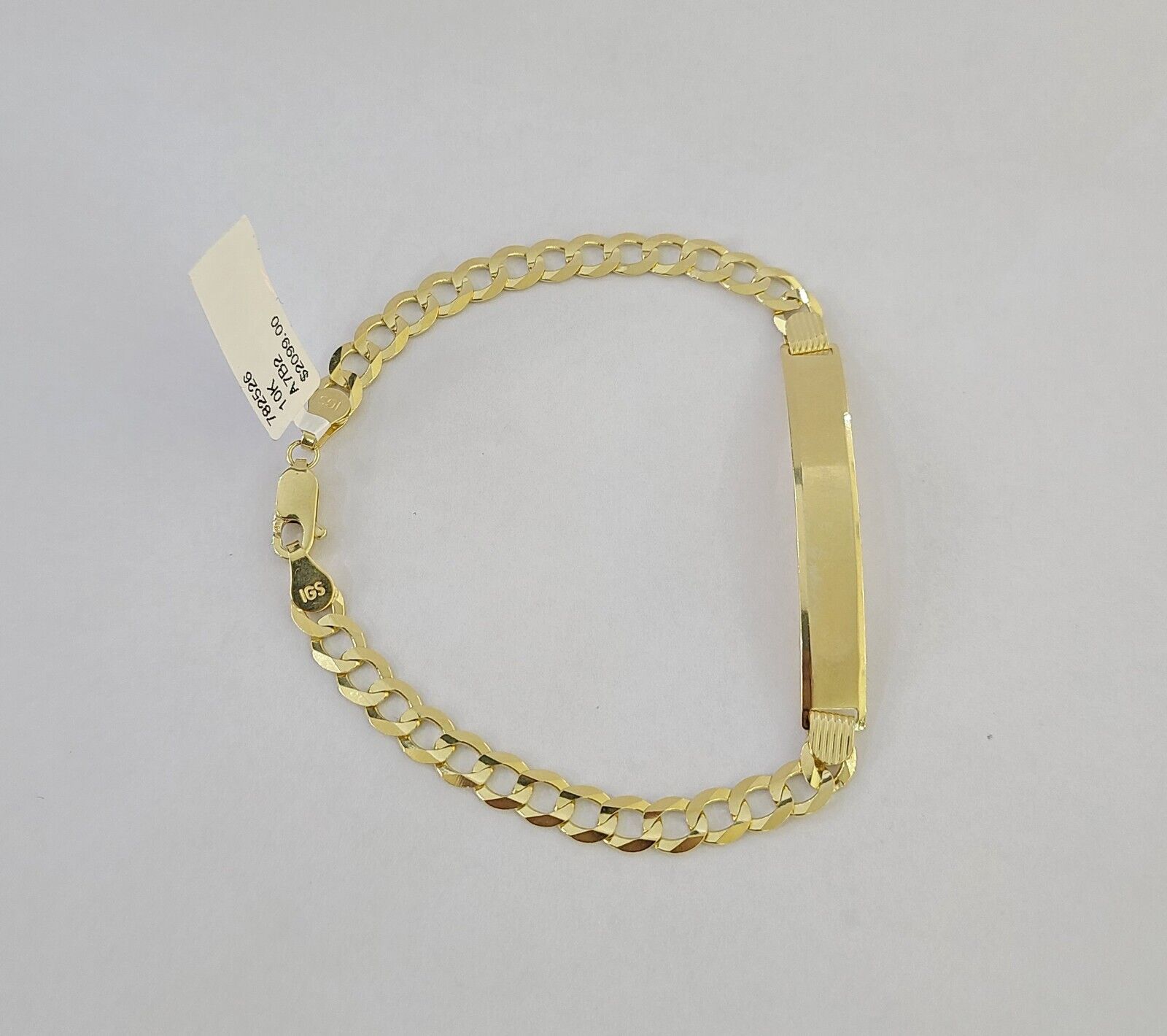10k Yellow Gold 8" Inch Cuban Link ID Bracelet 6mm Lobster Clasp Real 10Kt - GoldenlinQ