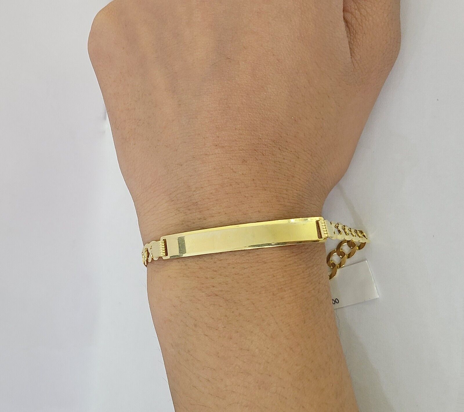 10k Yellow Gold 8" Inch Cuban Link ID Bracelet 6mm Lobster Clasp Real 10Kt - GoldenlinQ
