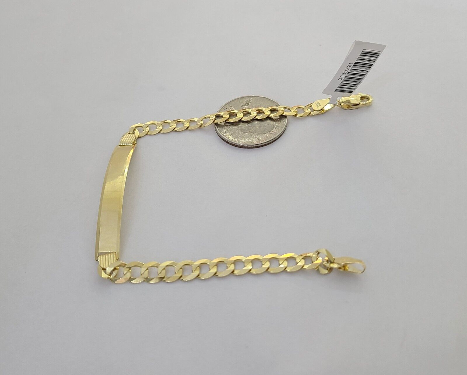 10k Yellow Gold 8" Inch Cuban Link ID Bracelet 6mm Lobster Clasp Real 10Kt - GoldenlinQ