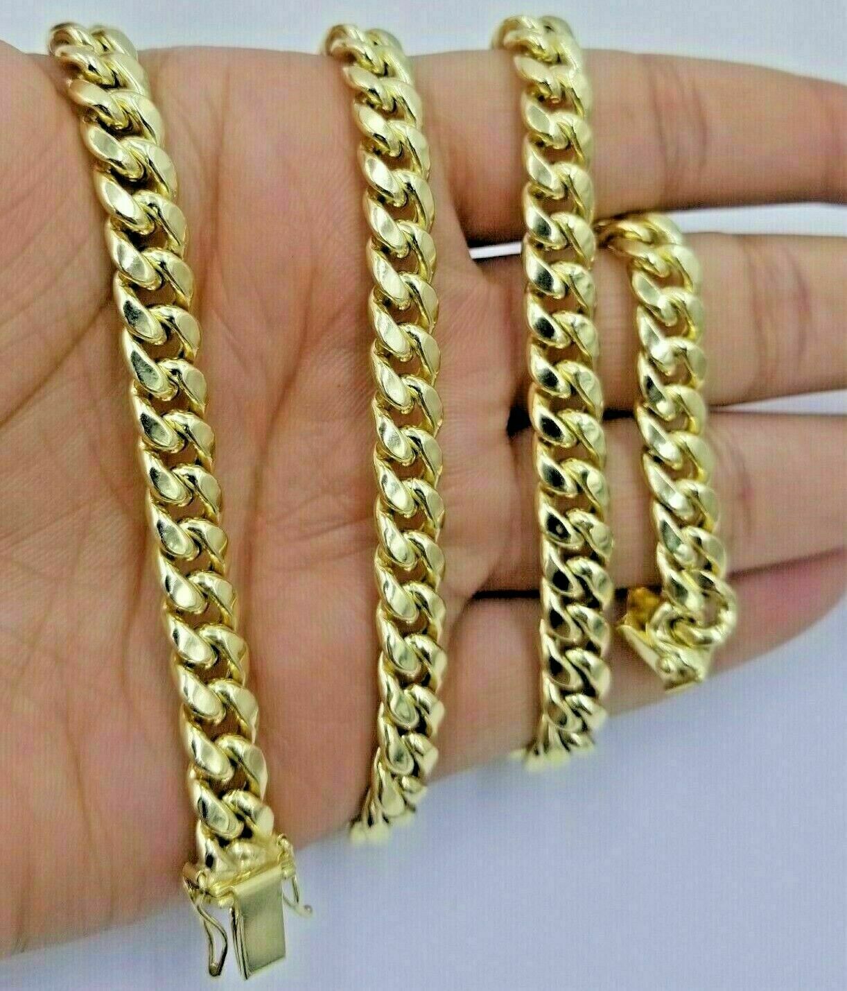 10k Yellow Gold 8mm Chain Miami Cuban Link Necklace 26" Real Box Clasp REAL 10kt - GoldenLinQ