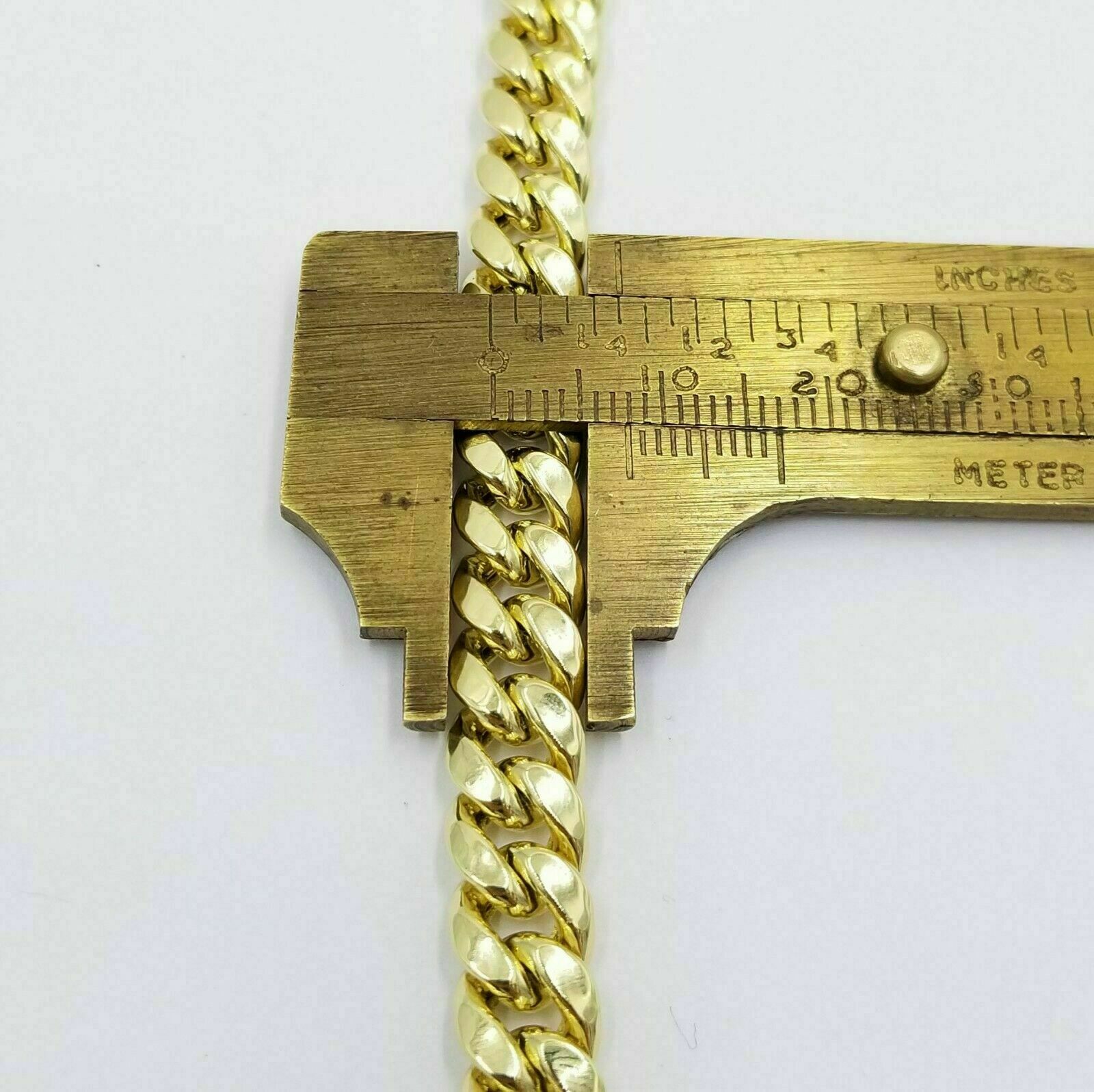 10K Yellow Gold 8mm Real Miami Cuban Link Chain Pendant Necklace Box Lock 18 - 30" - GoldenLinQ