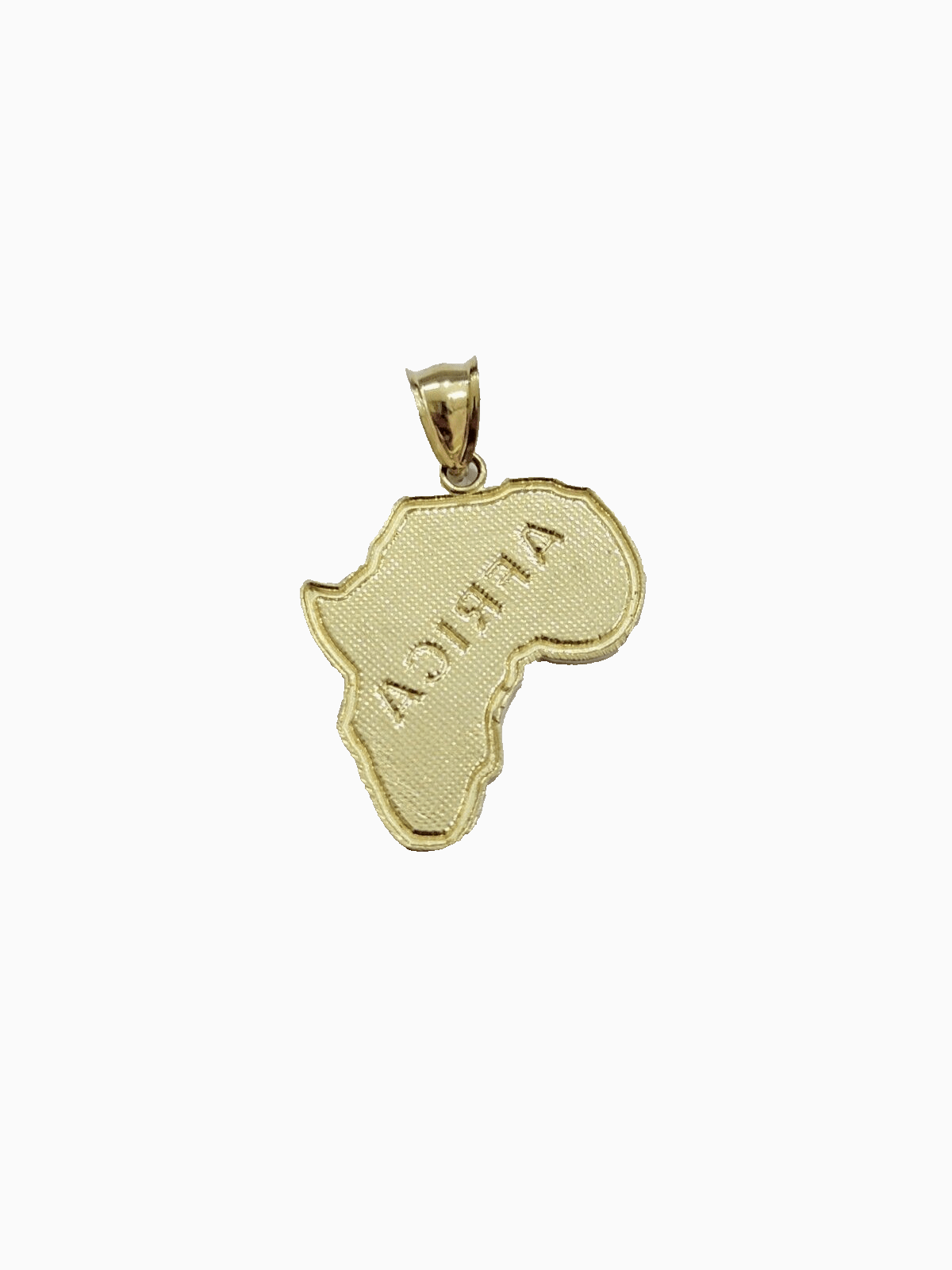 10k Yellow Gold Africa Map Charm Rope Chain 20 Inch Necklace Pendant SET SALE - GoldenlinQ