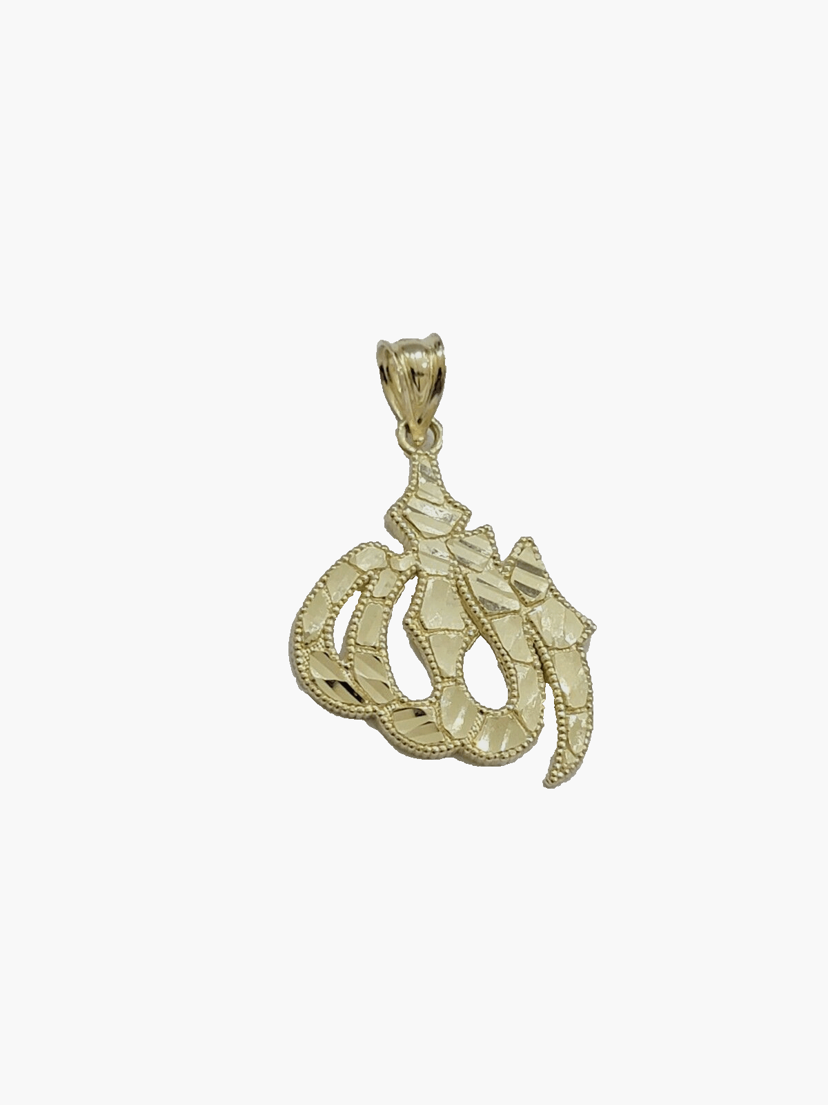 10k Yellow Gold Allah Charm Miami Cuban Chain 18 Inch Necklace 10kt Pendant Real - GoldenlinQ
