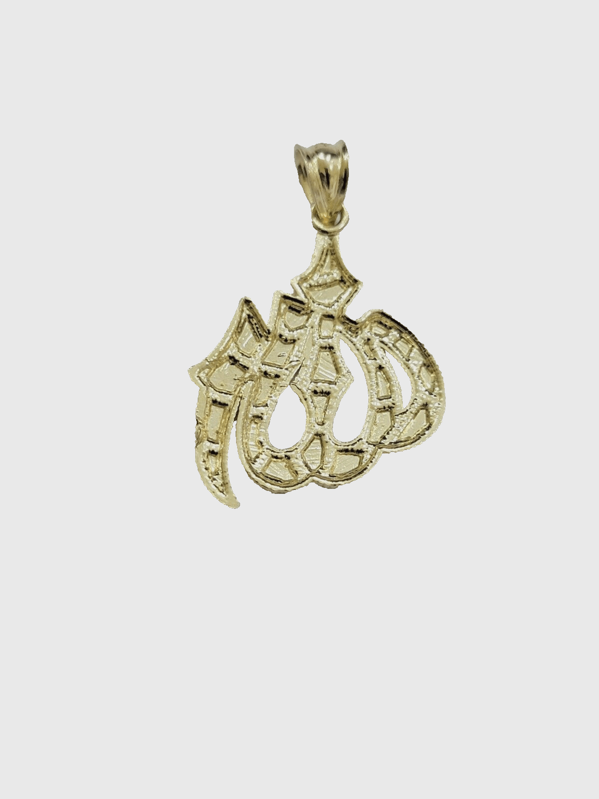 10k Yellow Gold Allah Charm Miami Cuban Chain 18 Inch Necklace 10kt Pendant Real - GoldenlinQ