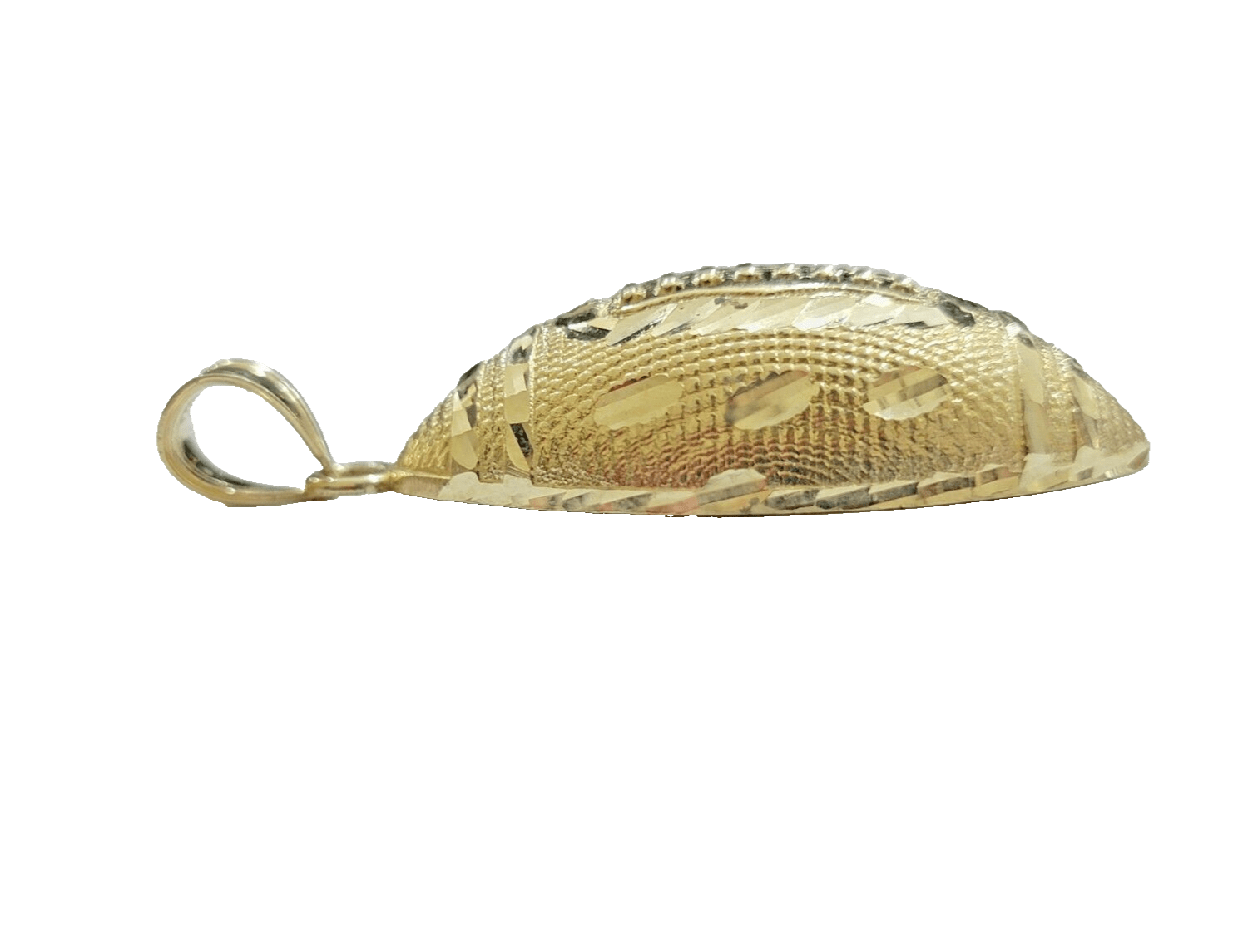 10k Yellow Gold American Football Charm Miami Cuban Chain 4mm 18 Inch Necklace - GoldenlinQ