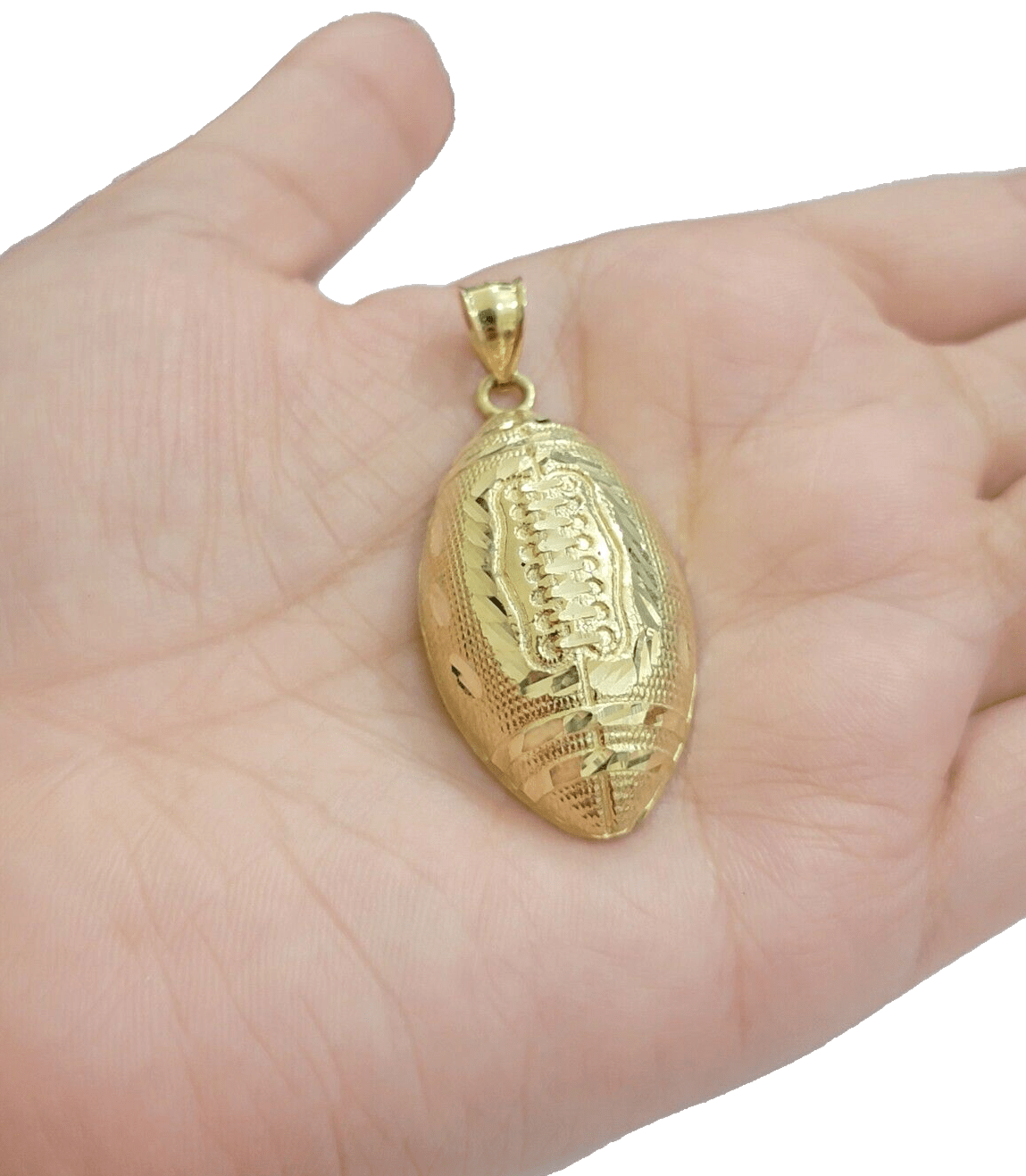 10k gold retailer football pendant