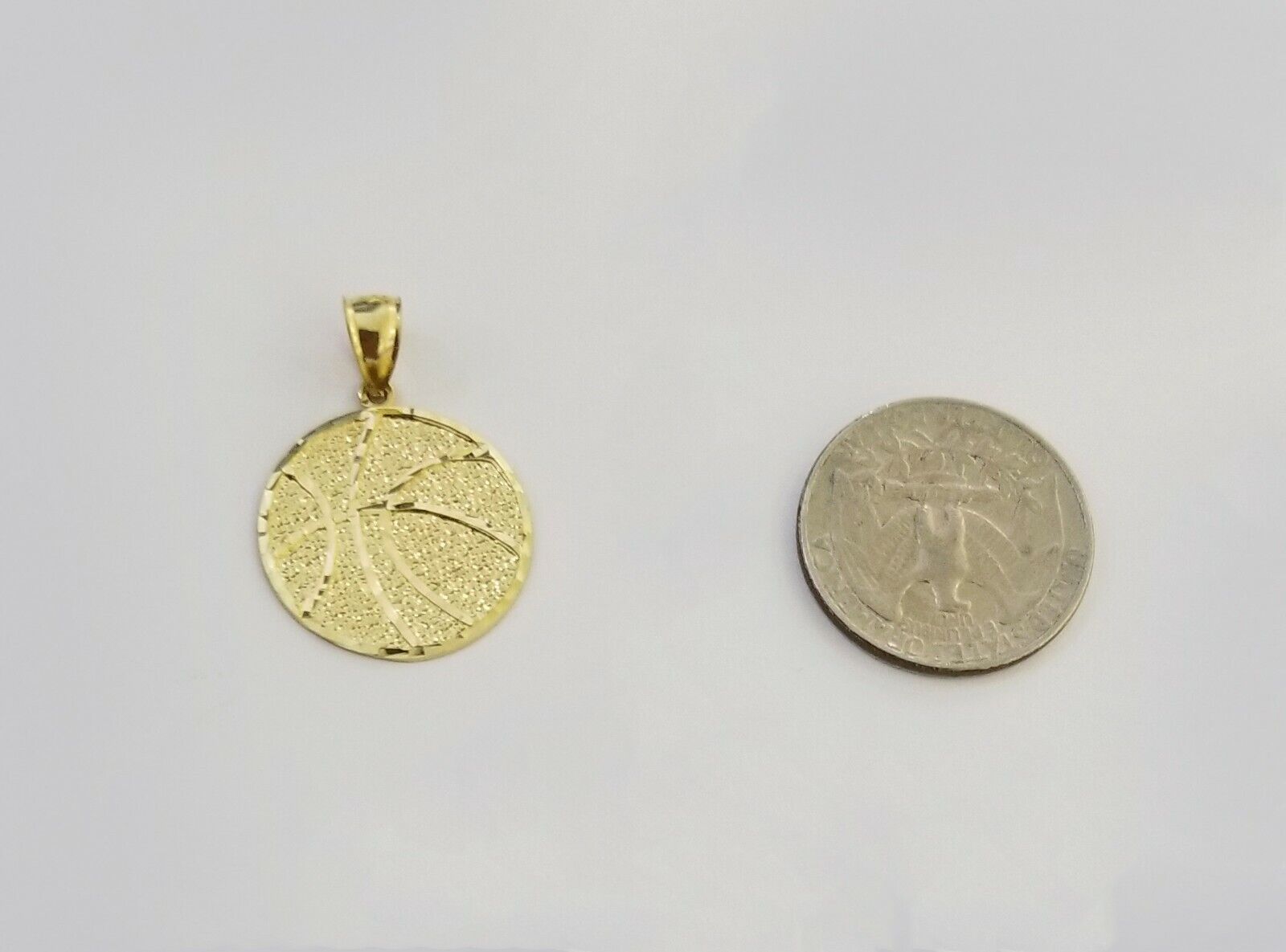 10k Yellow Gold Basketball Charm Pendant 1 Inch 10kt Real Gold - GoldenlinQ