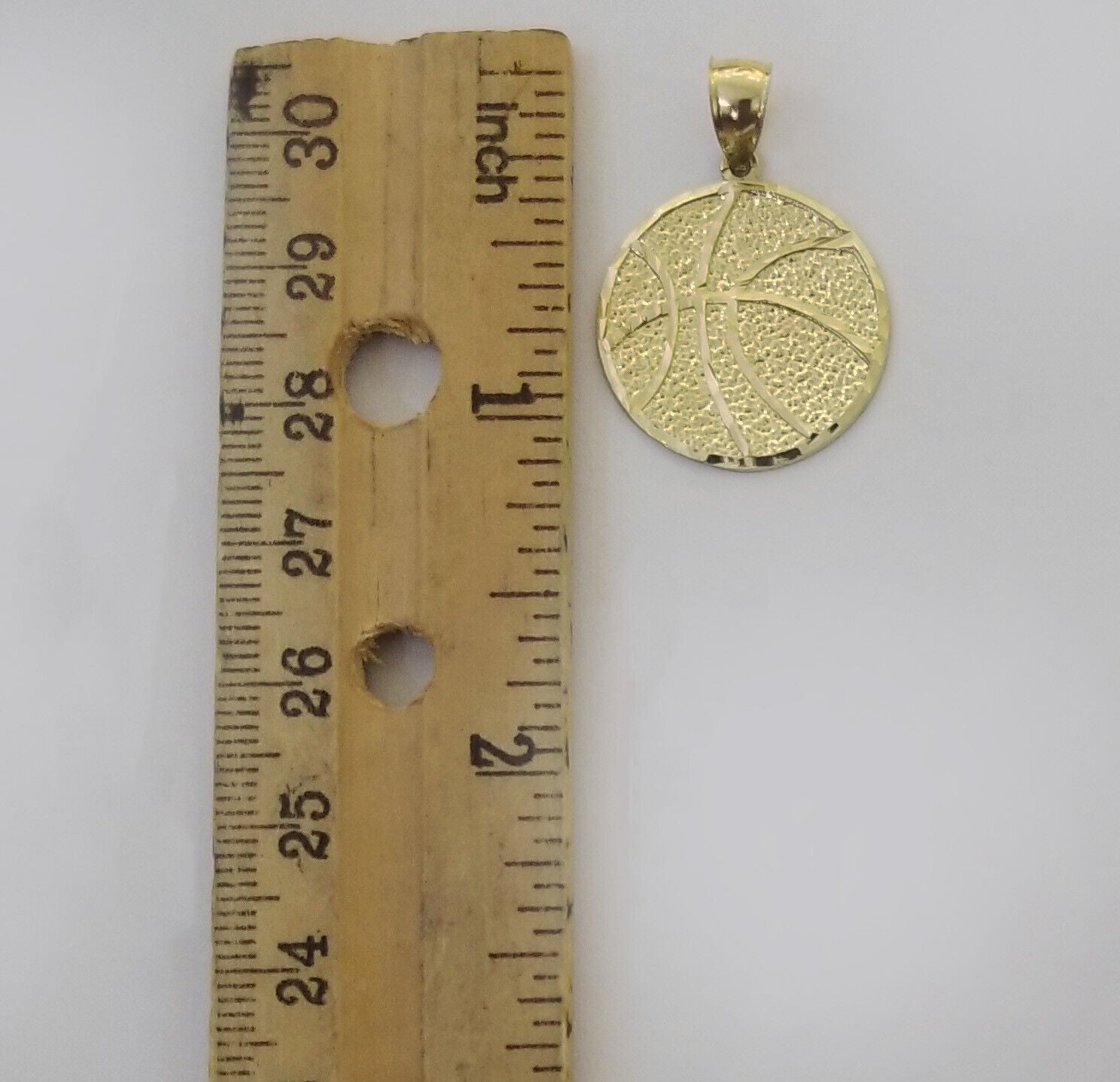 10k Yellow Gold Basketball Charm Pendant 1 Inch 10kt Real Gold - GoldenlinQ
